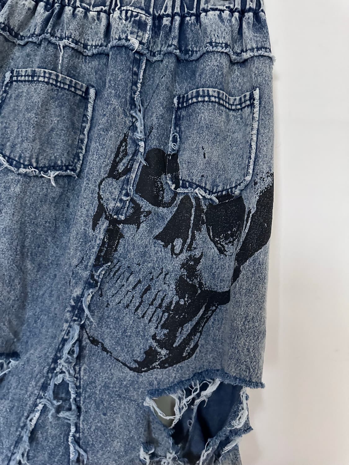 skull printing damage denim sk 상품이미지7