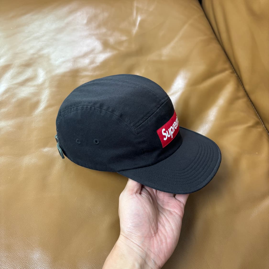 Supreme 슈프림 워시드 블랙 레드 박스로고 캠프캡 모자 Black 상품이미지3