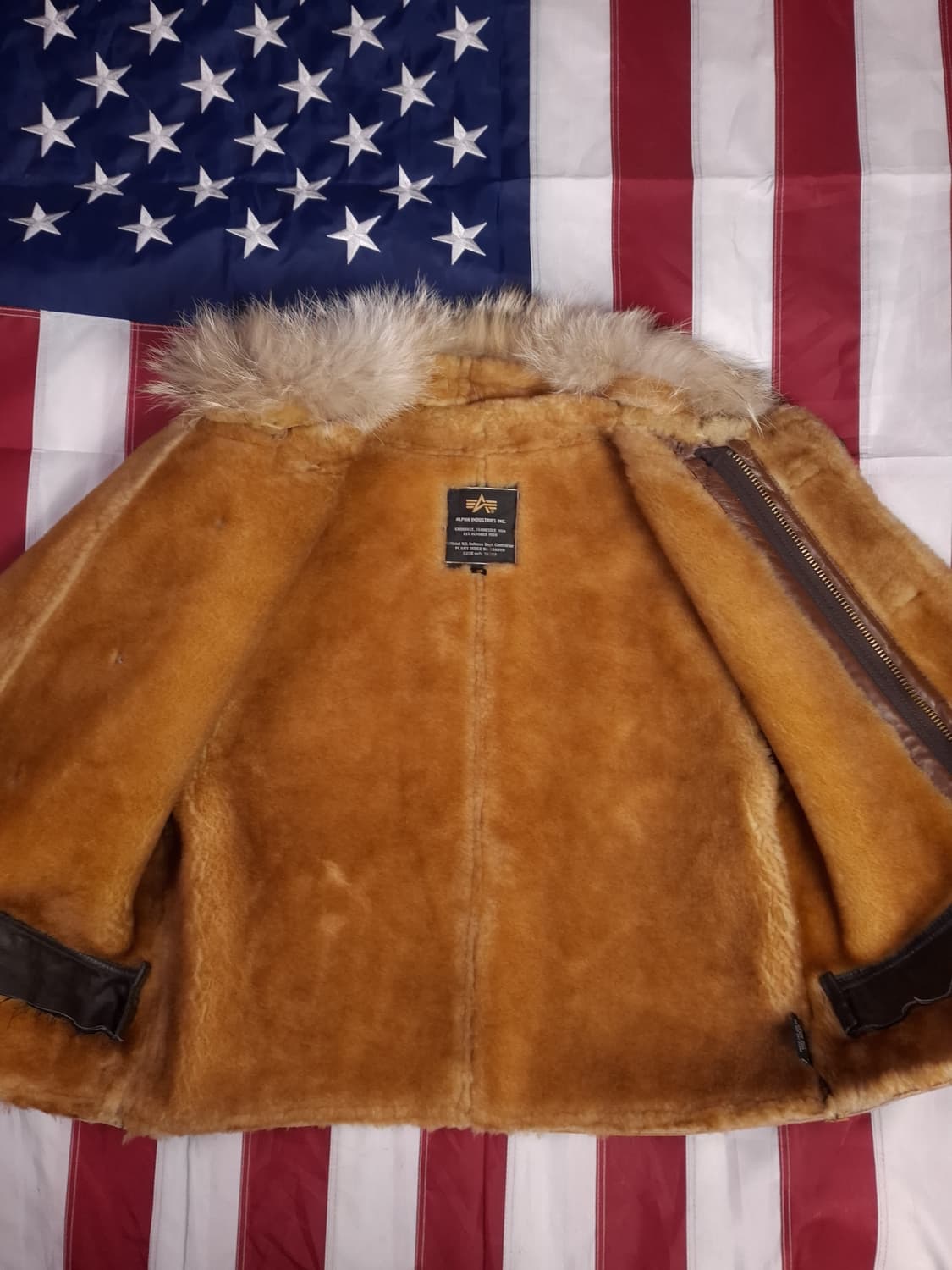 새제품 오리지날 알파사 WW2 미공군 B-7 리얼레더 항공 무스탕 베스트 상품이미지10
