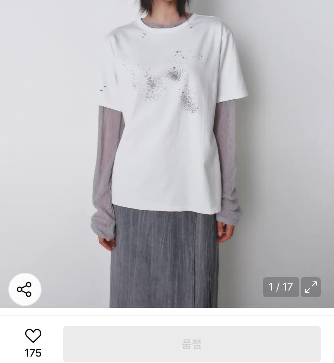 인사일런스 우먼 그런지 반팔티 상품이미지3