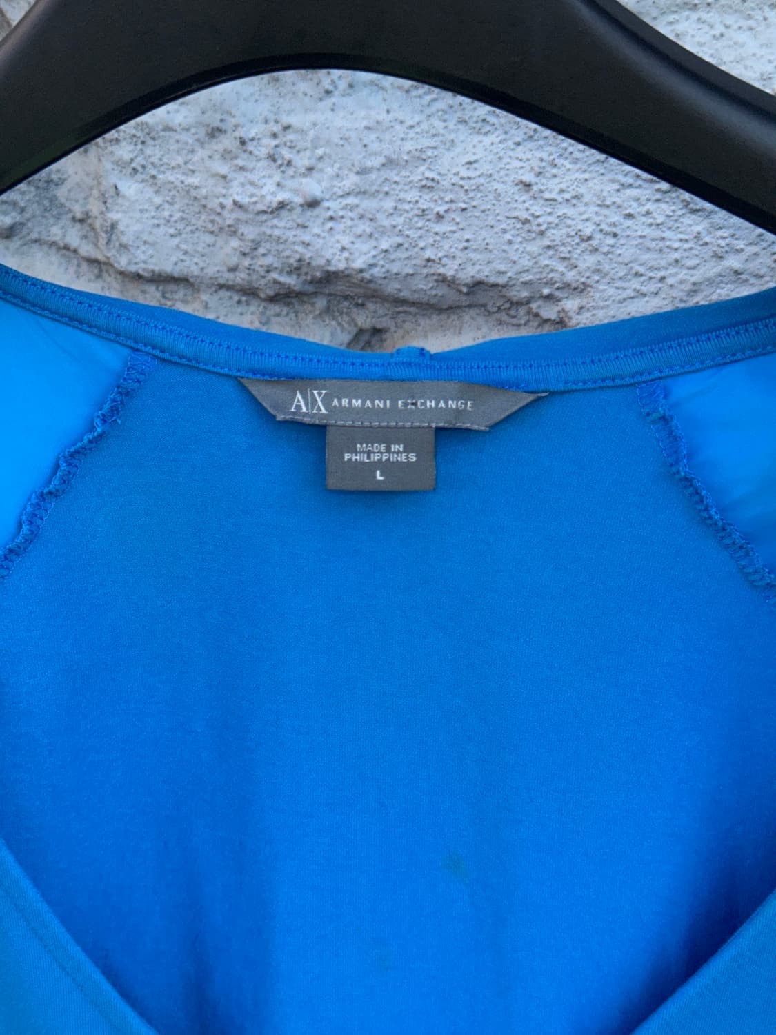 Armani exchange 아르마니익스체인지 블루 큐빅 반팔 후드집업 상품이미지2