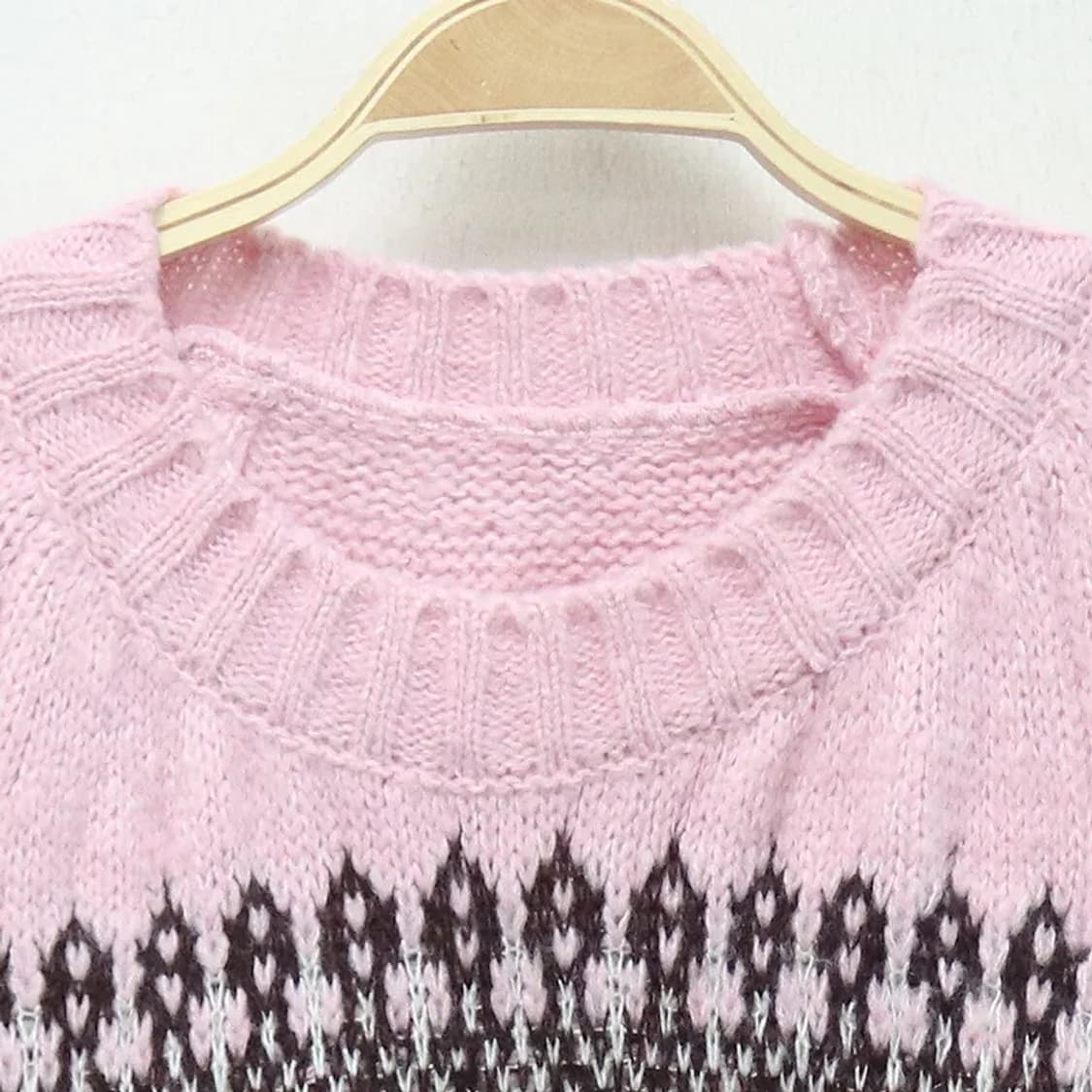 히메갸루 핑크 눈꽃 패턴 니트 61315 상품이미지3