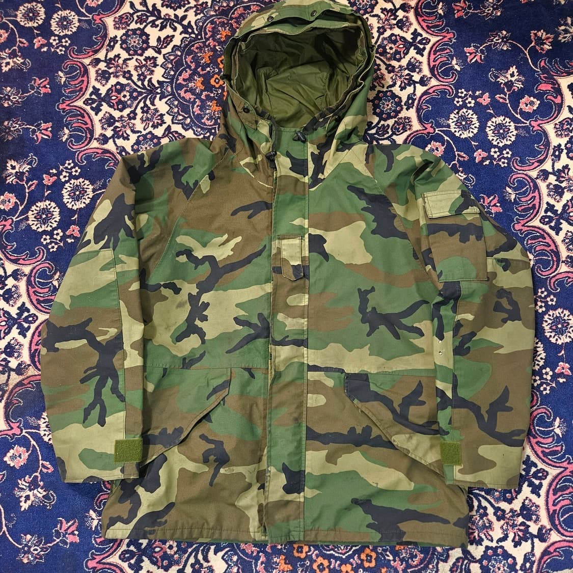 카모플라쥬 빈티지 밀리터리 후드캡 바람막이 자켓 상품이미지1