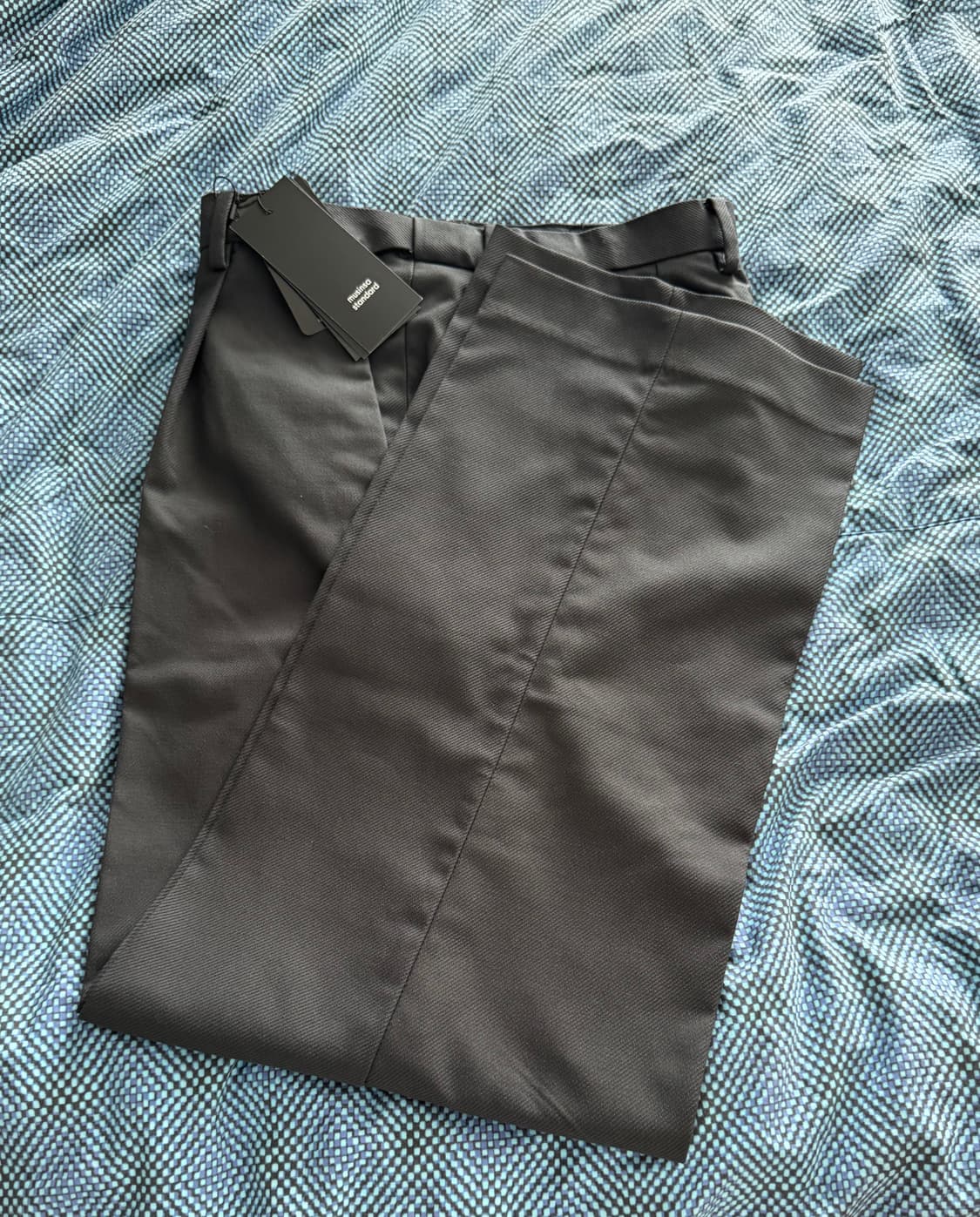 무신사스탠다드 휩코드 원턱 와이드 슬랙스 그레이 32 새상품 상품이미지4