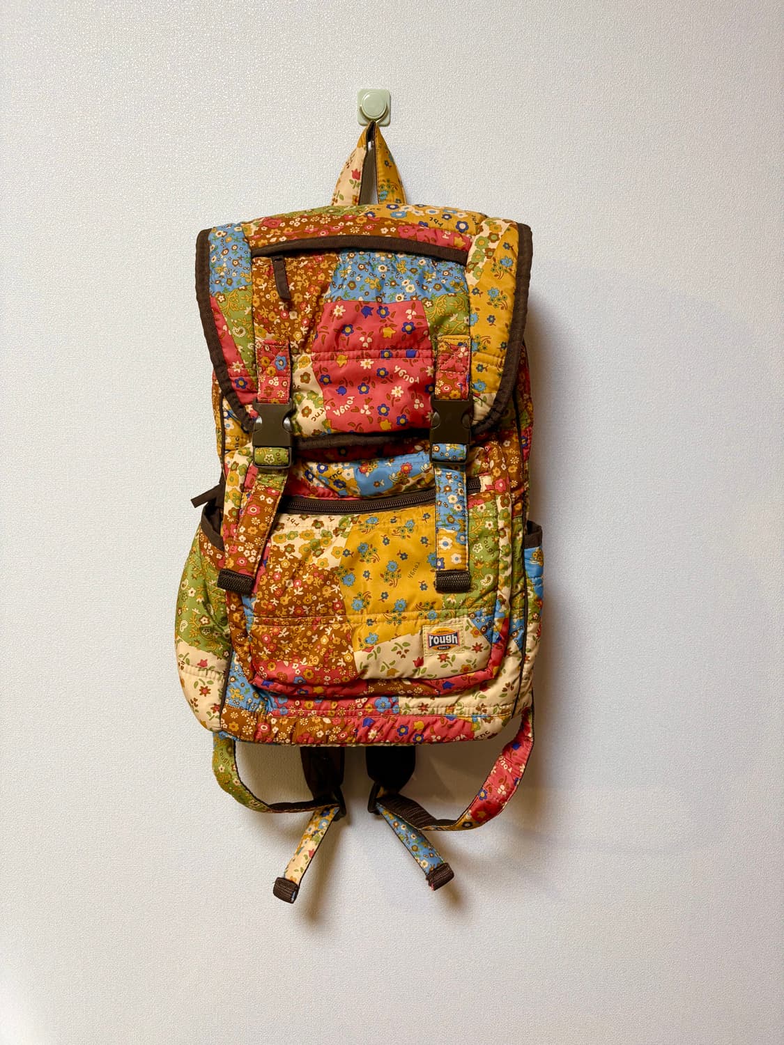 rough 패치 퀼트 백팩 일본 빈티지 모리걸 히피 가방 도트 상품이미지1