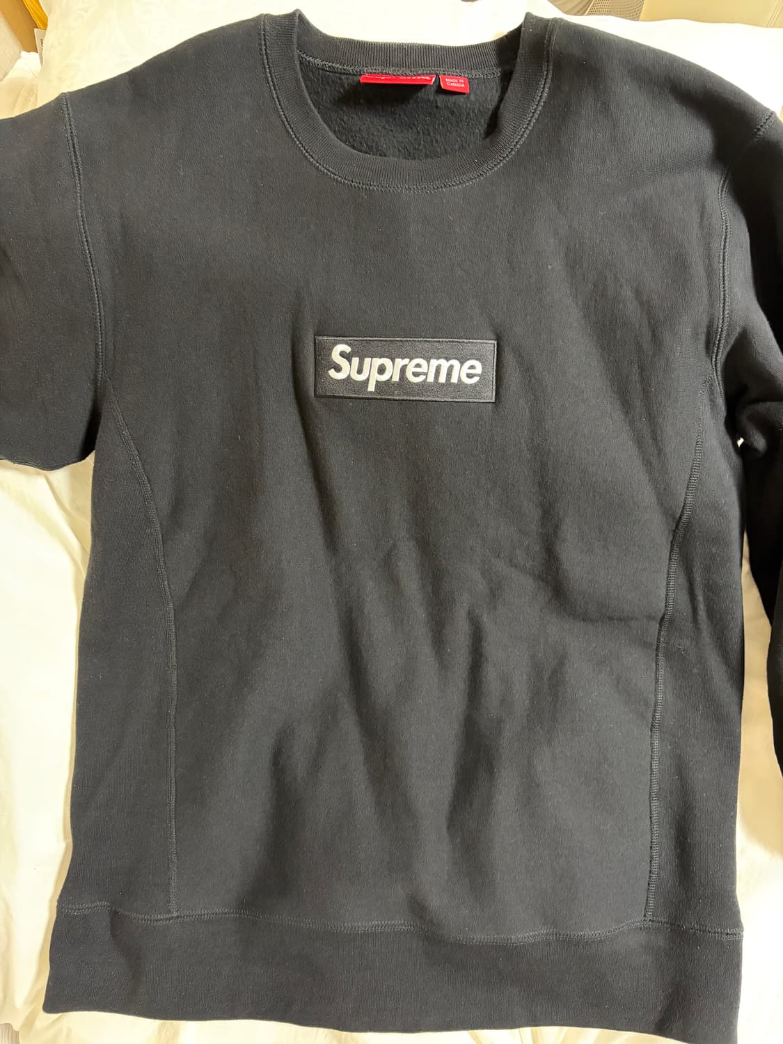 15FW 슈프림 박스로고 크루넥 블랙 상품이미지1