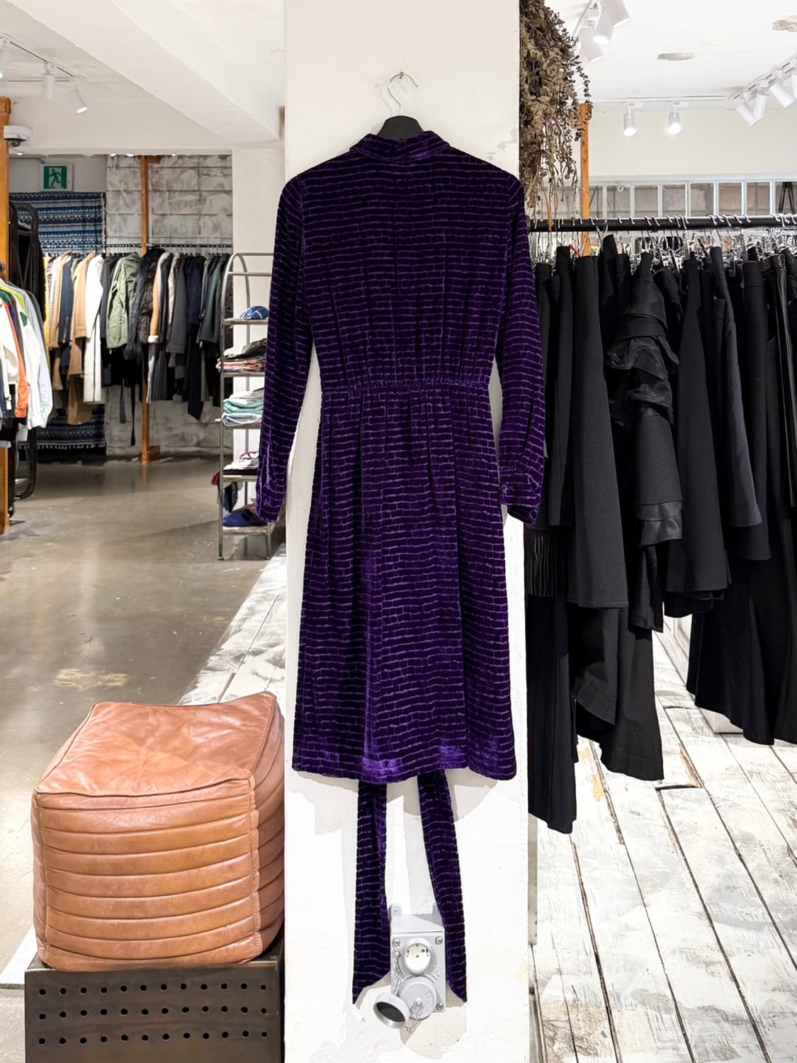 보테가베네타 퍼플 벨벳 패턴 셔츠 스트랩 드레스 상품이미지6