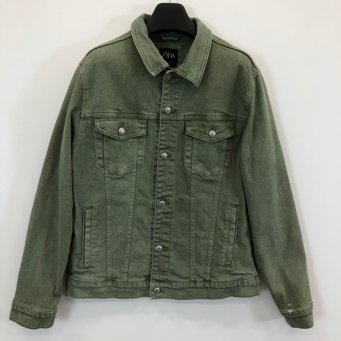 자라 워싱 카키 트러커자켓 XL 상품이미지1