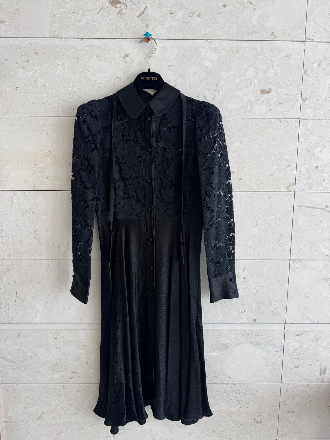 발렌티노 Valentino 레이스 미디 원피스 38 블랙  상품이미지1