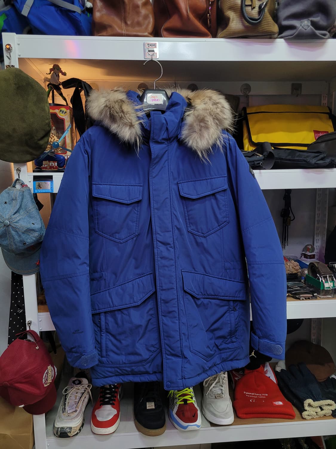 KOLON 코오롱 GORE 블루 퍼 후드 패딩 점퍼 상품이미지1