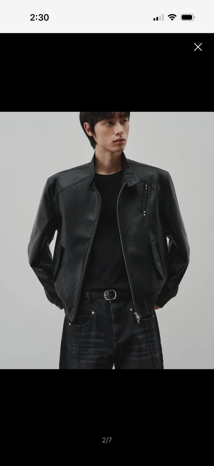 알리스 디파인드 레더 헤링턴자켓M (새상품) 상품이미지2