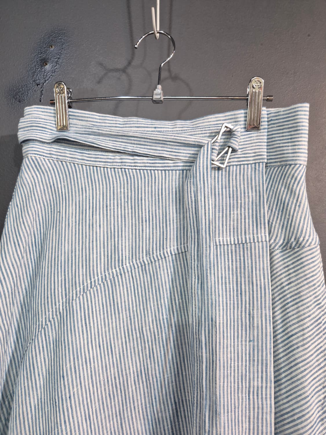 스트라이프 마원단  랩 스커트 55 66 77 상품이미지3