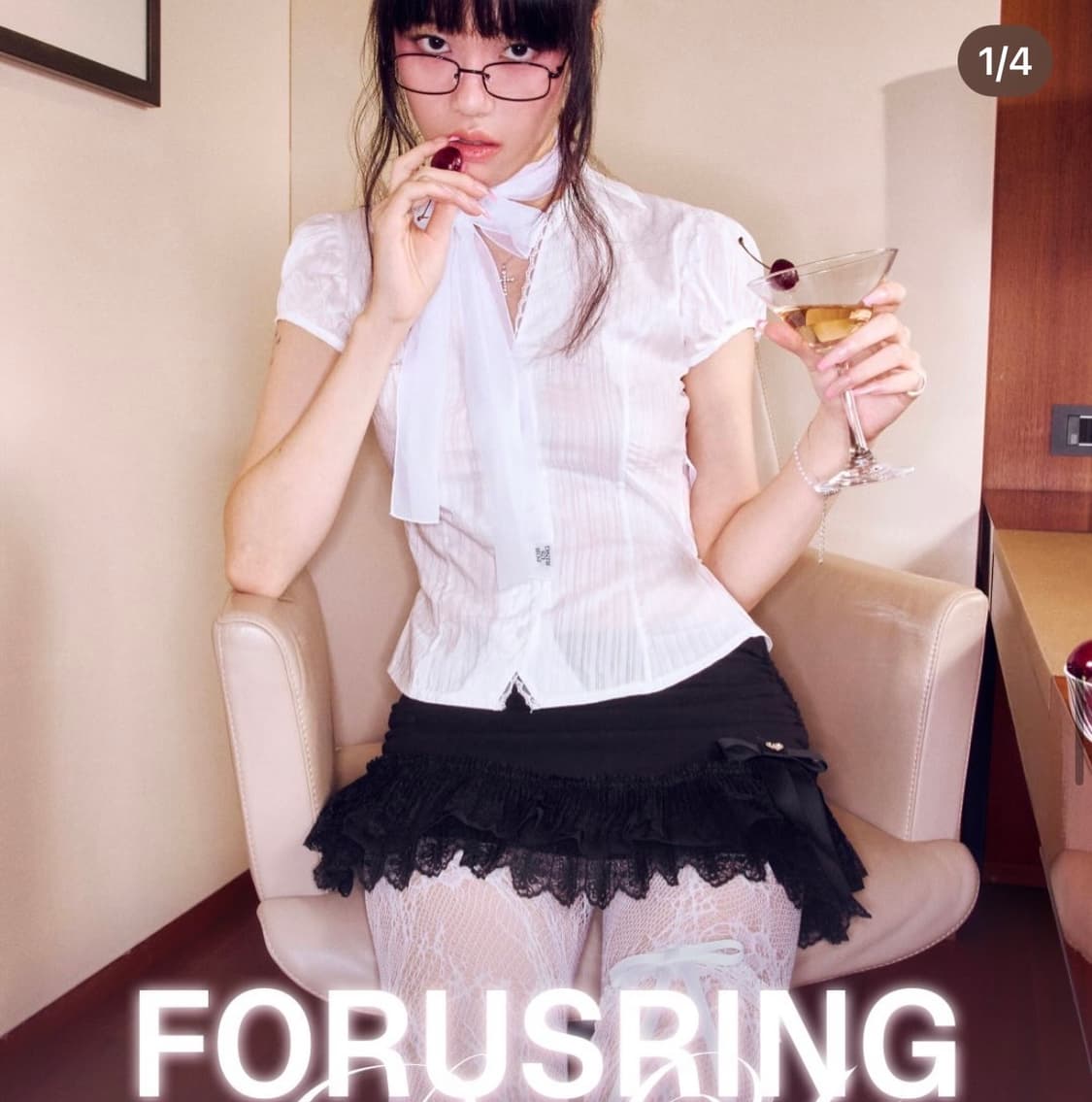 (새상품) 포어링 SARA PUFF SHIRT 사라 퍼프 셔츠 블라우스 상품이미지1