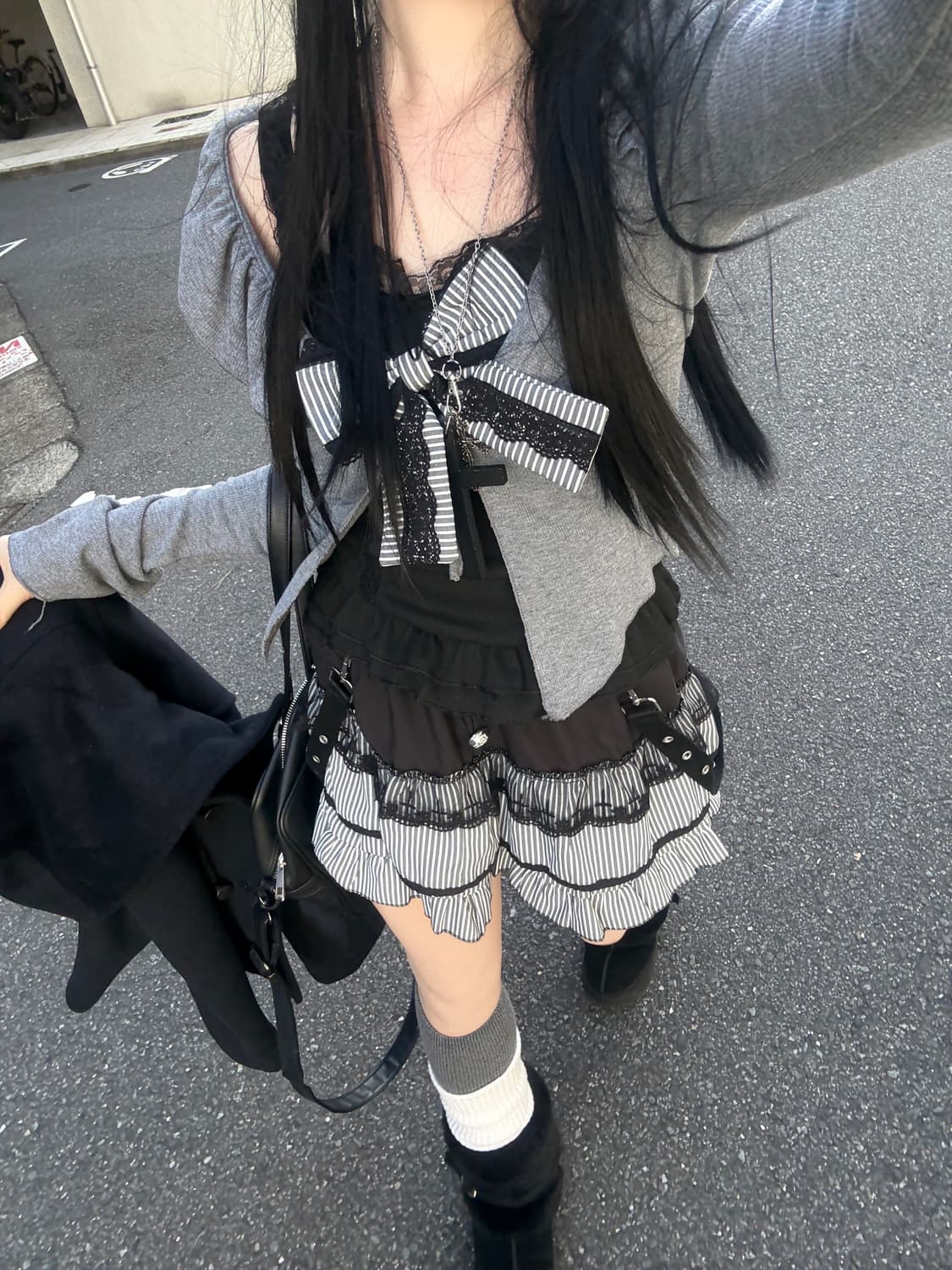 히니츠키 레이스 리본 셋업 투피스 상품이미지2