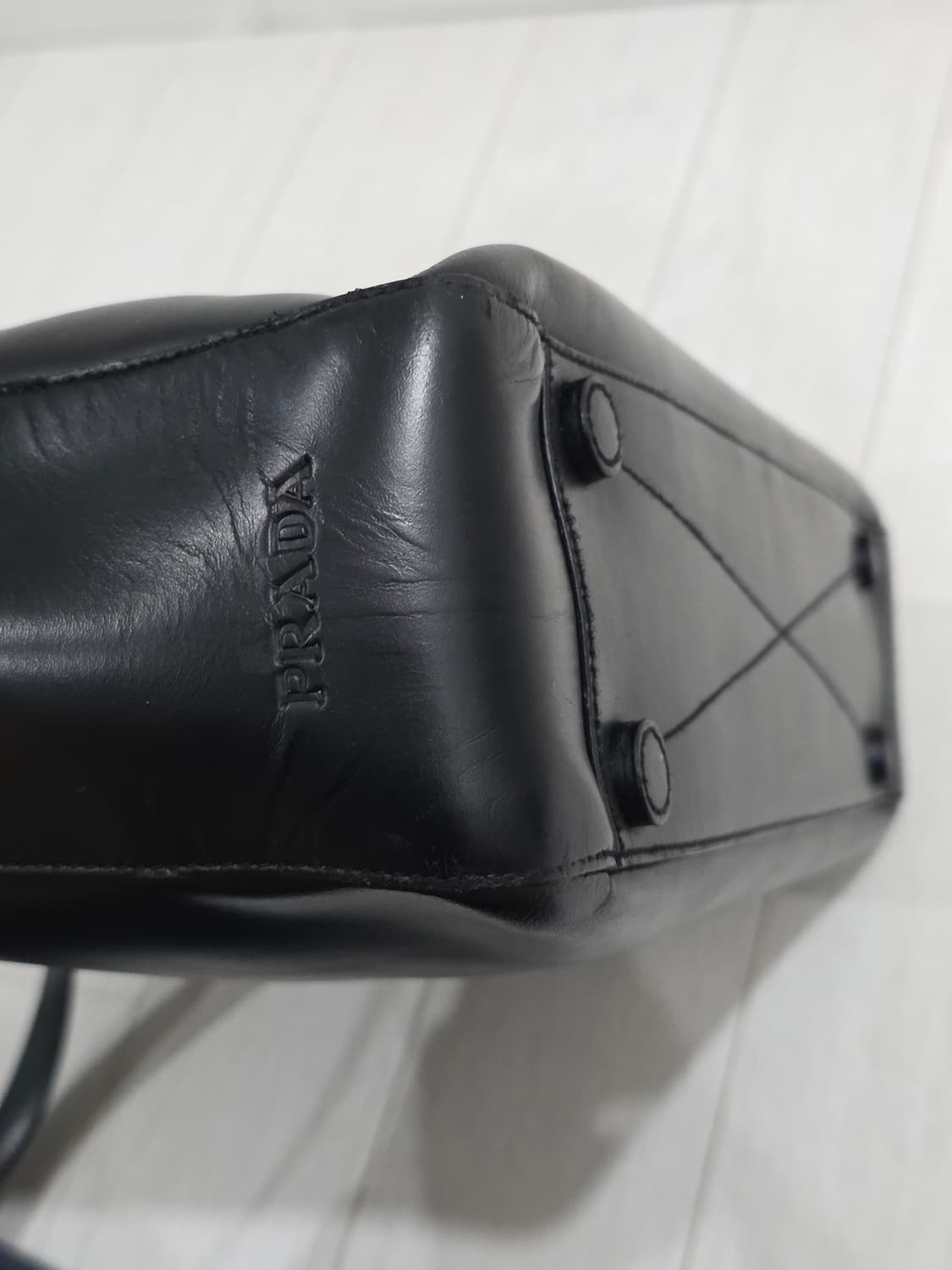 프라다 빈티지 카프스킨 스퀘어 토트백 숄더백 y2k 상품이미지3