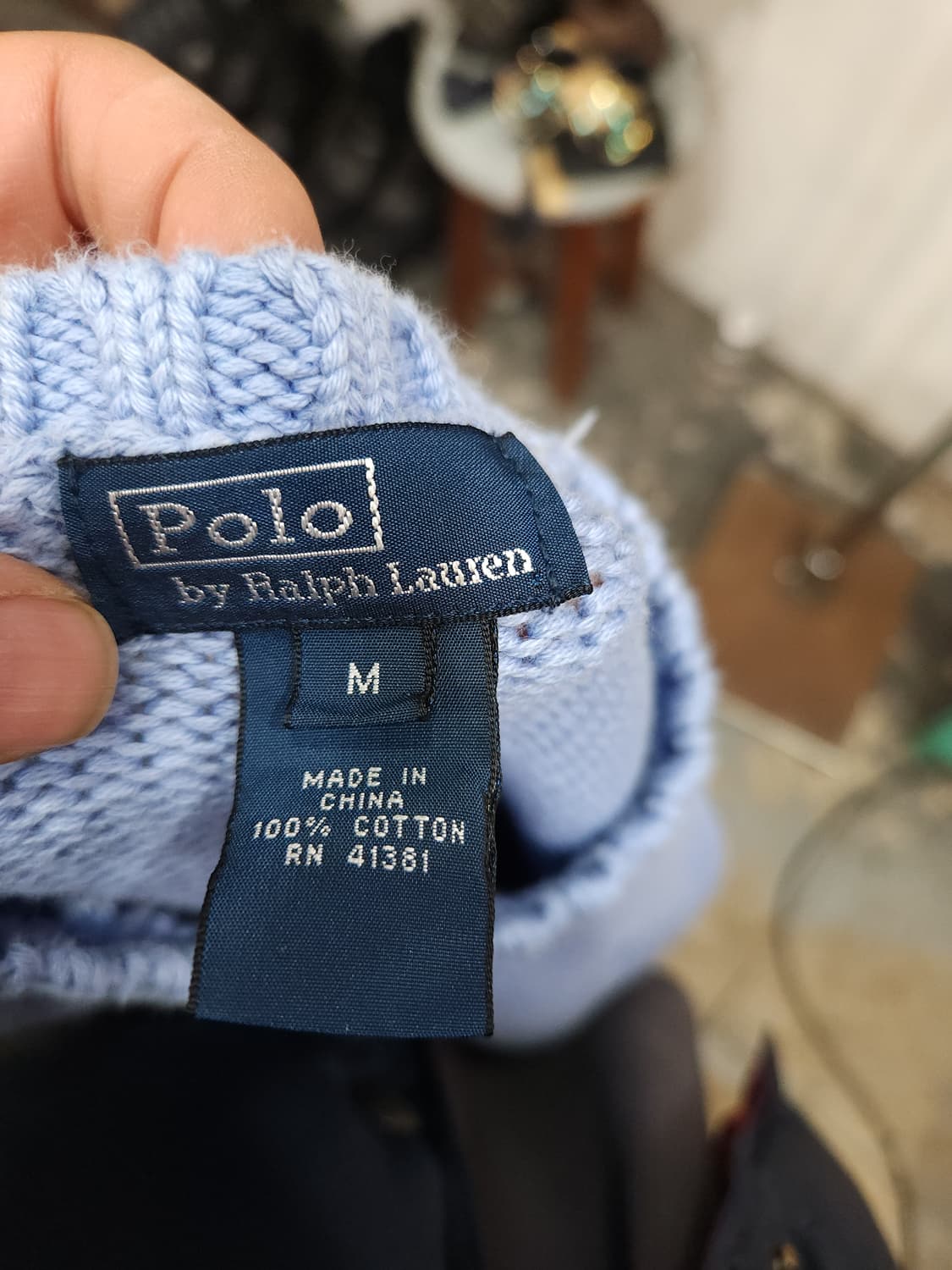 폴로 랄프로렌 샘브레이 블루 코튼 니트
​
 상품이미지4