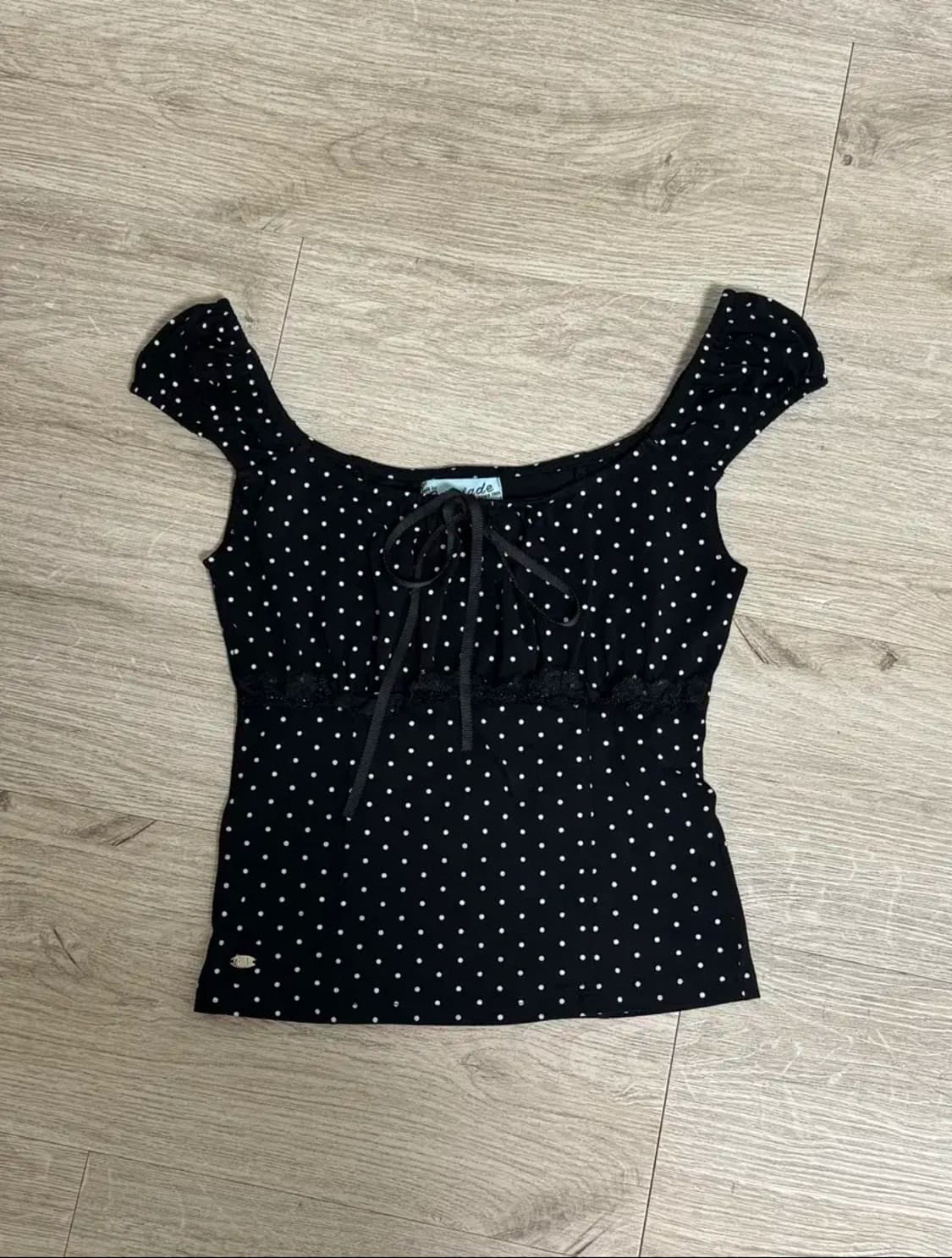 페일제이드 Dot Ribbon Cap Sleeve T 상품이미지2