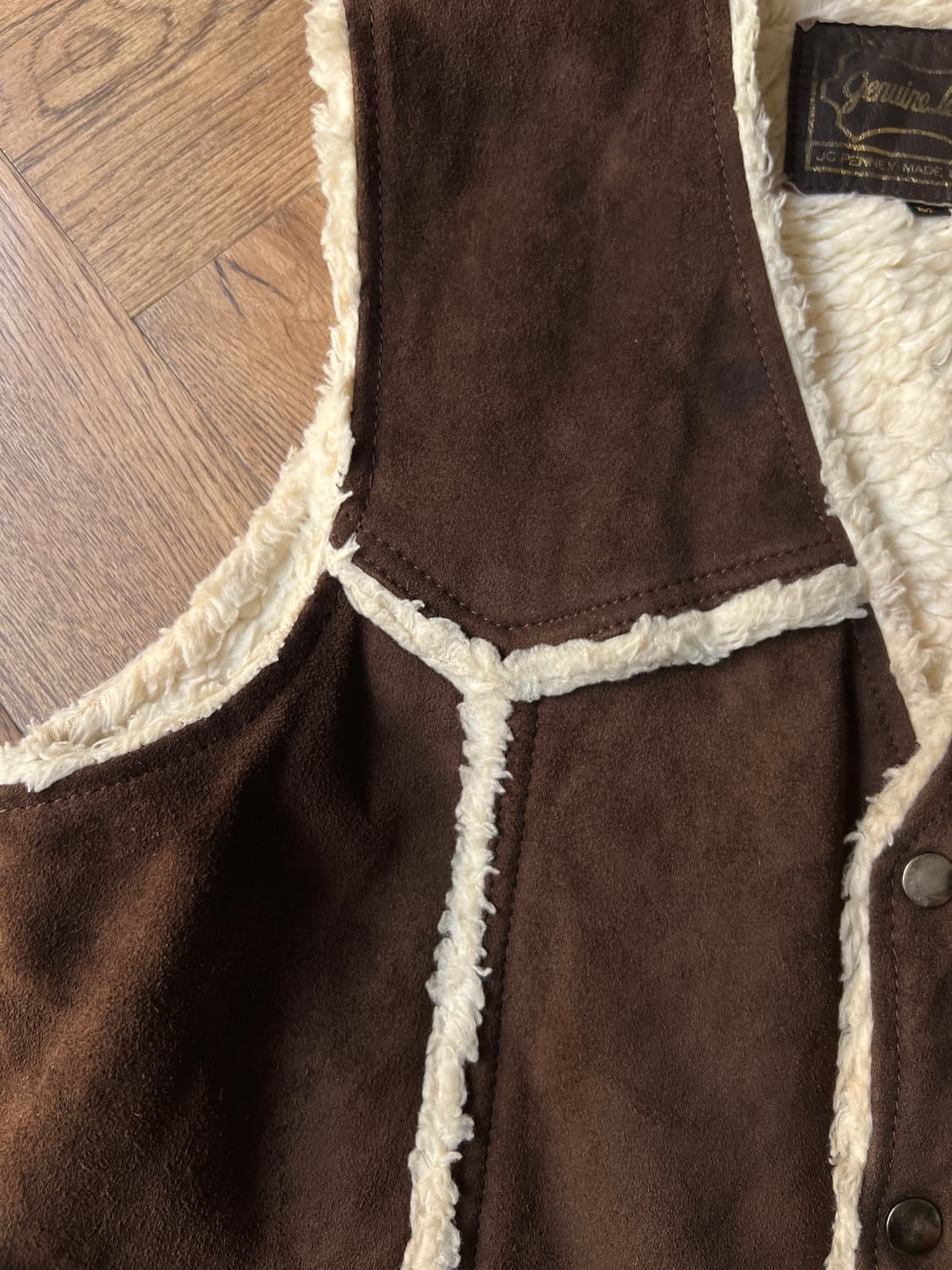 [M]90's J.C Penny 한국제조 쉐르파 라이닝 스웨이드 베스트 상품이미지3