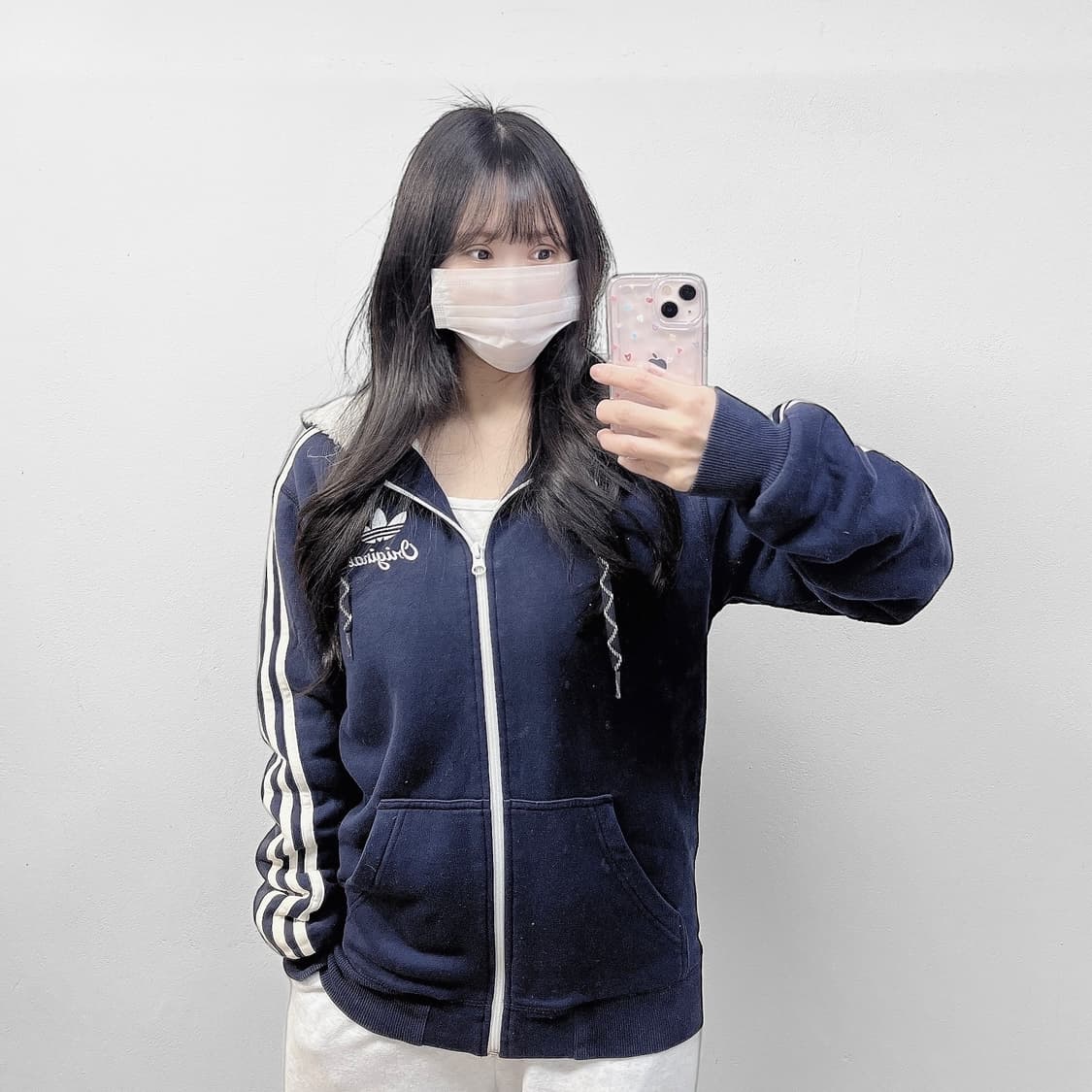 아디다스 오리지널 쉐르파 후드집업 네이비 상품이미지1