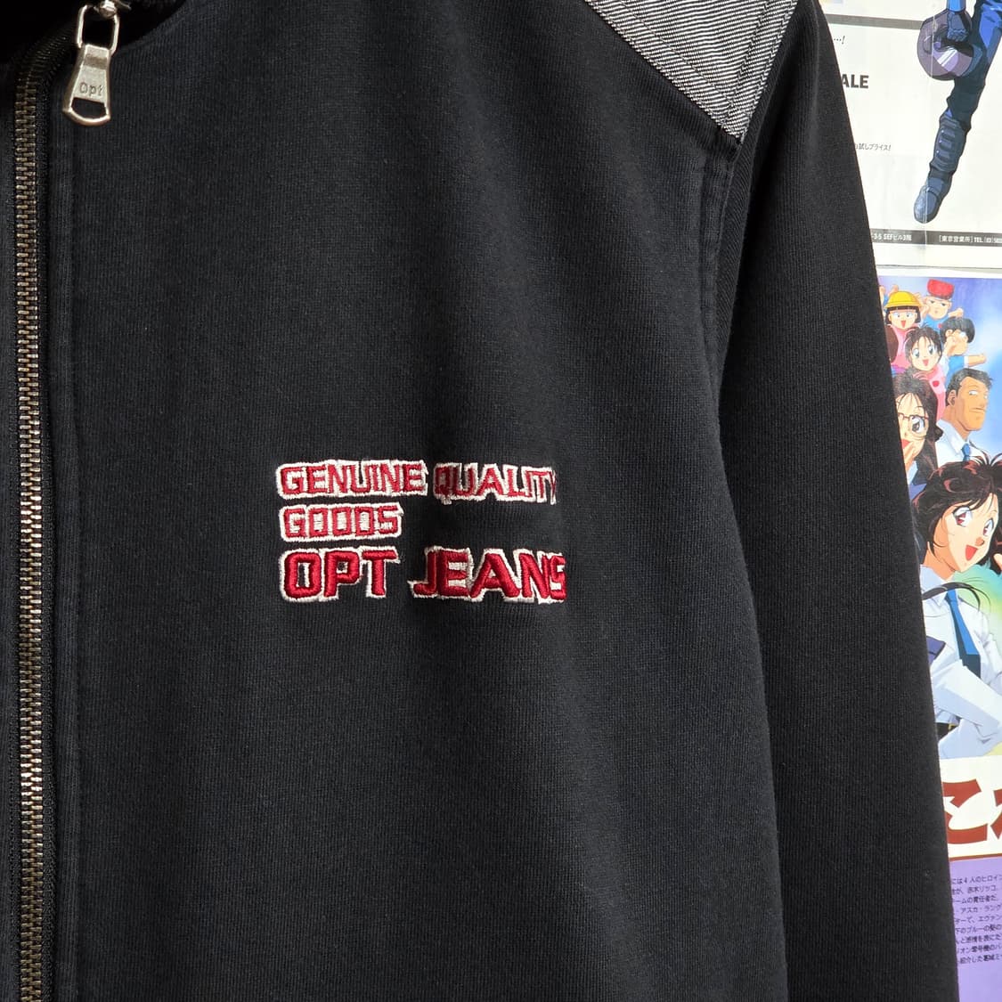 빈티지 실버 배색 자수 블랙 코튼 집업 상품이미지4