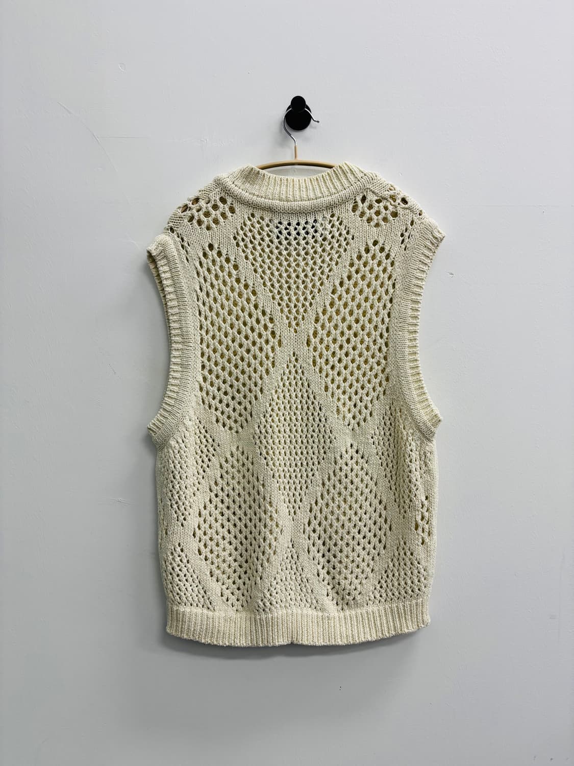 세터 (SATUR) 피셔맨 다이아몬드 그물 니트 베스트 상품이미지4