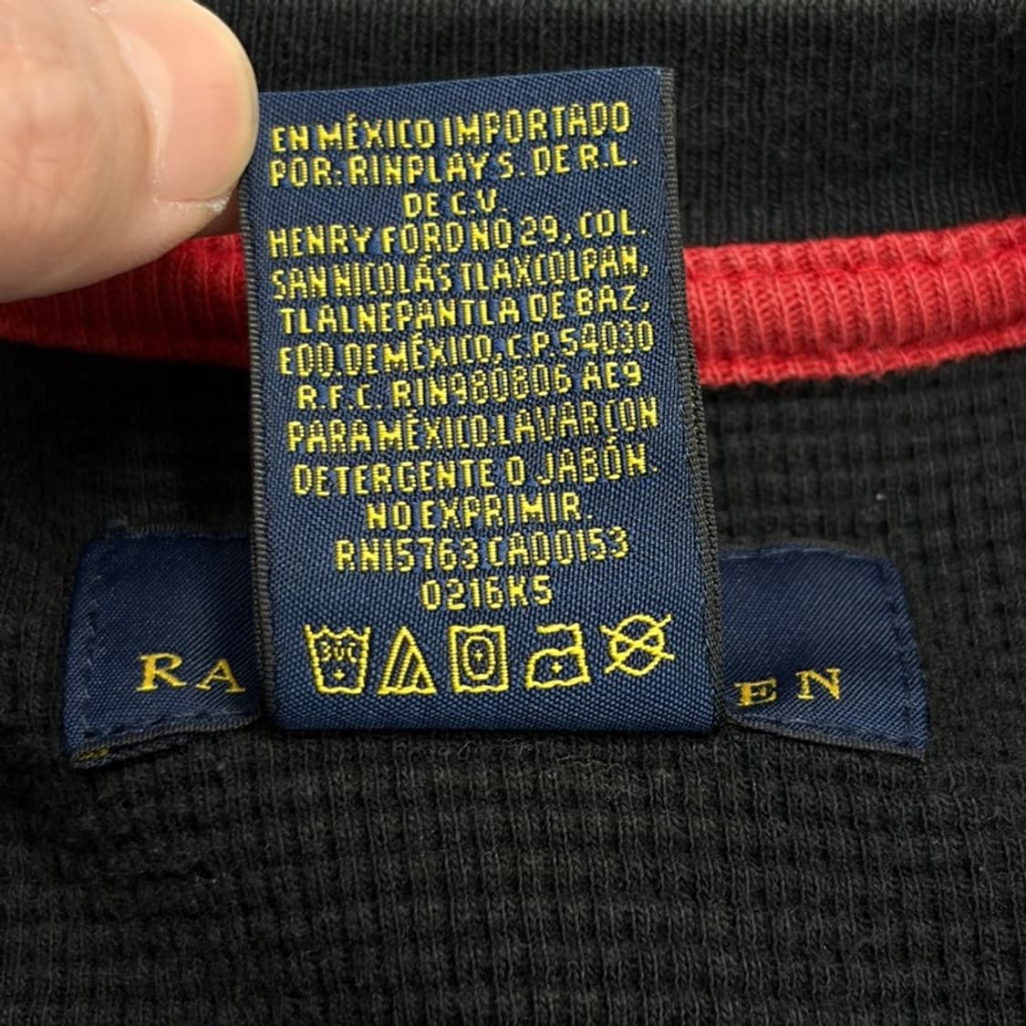 POLO RALPH LAUREN 블랙 와플 긴팔 맨투맨 L 상품이미지5