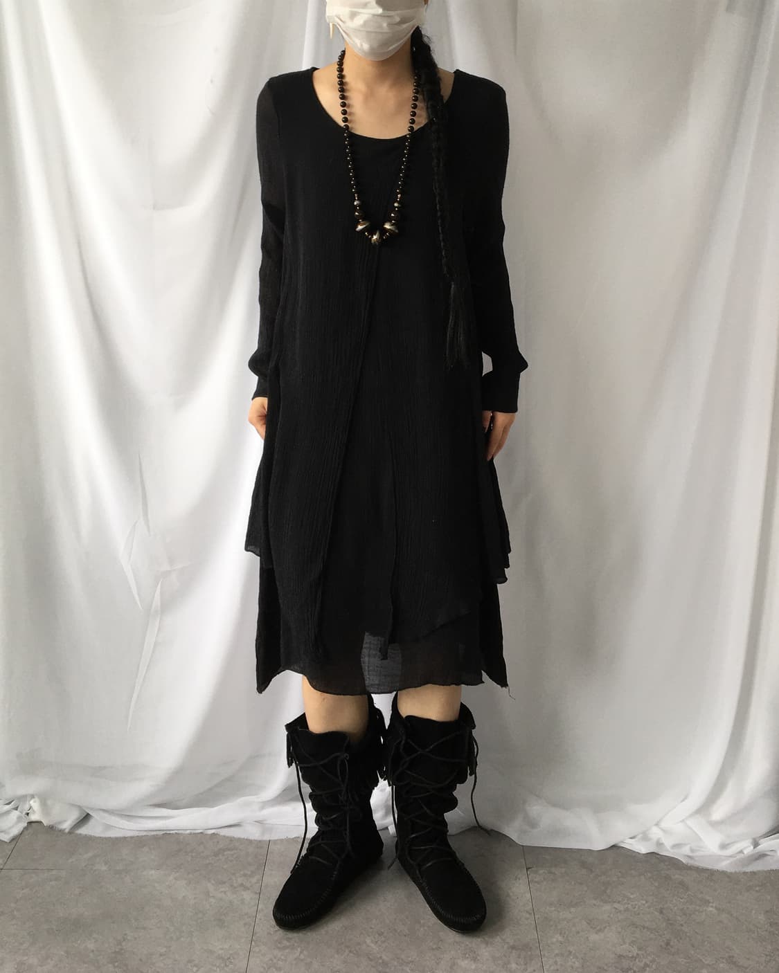 Layered point unbalanced loose fit onepi 상품이미지10