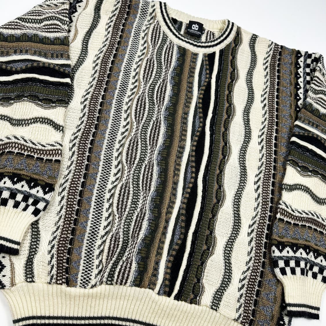 JPN 재팬 빈티지 박시핏 케이블 니트 2XL 상품이미지3