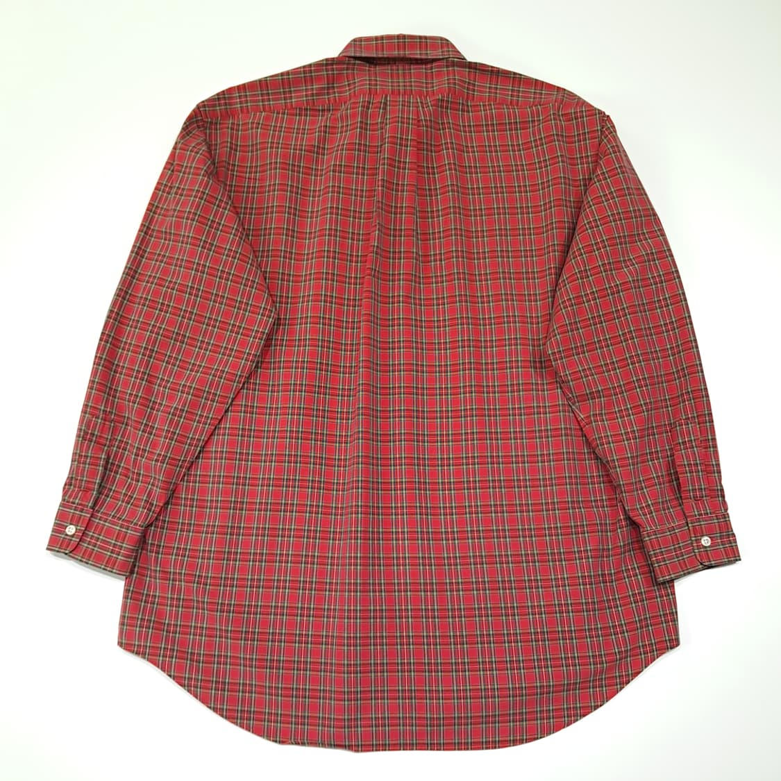 CL814 L 폴로 90s 홍콩판 버튼다운 레드 클래식 타탄체크 셔츠  상품이미지7