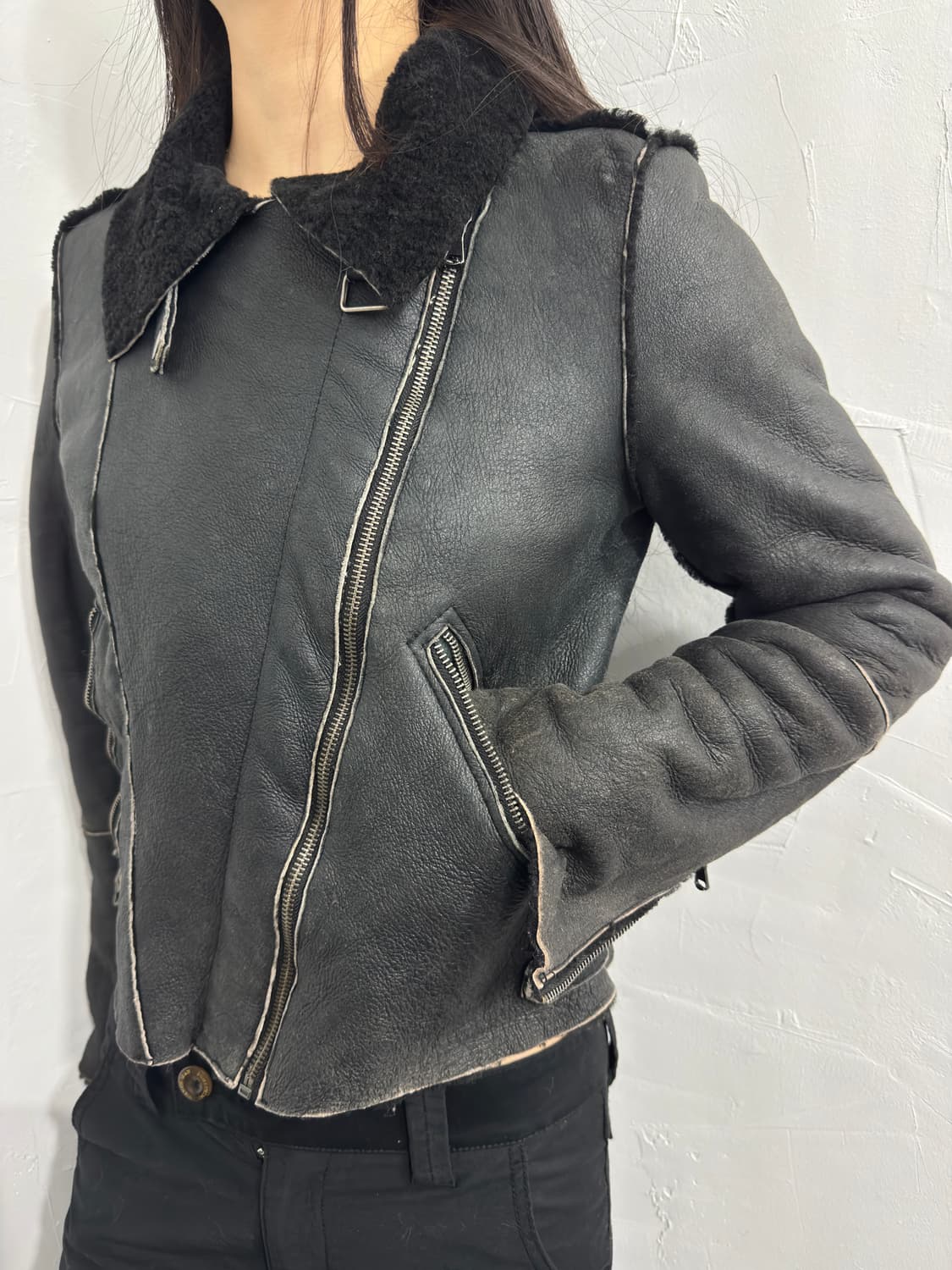 sheep skin leather jacket 상품이미지3