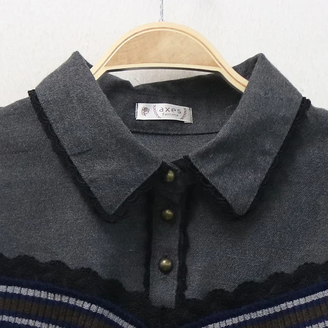 엑시즈팜  오네갸루 레이어드 니트 63698 상품이미지3