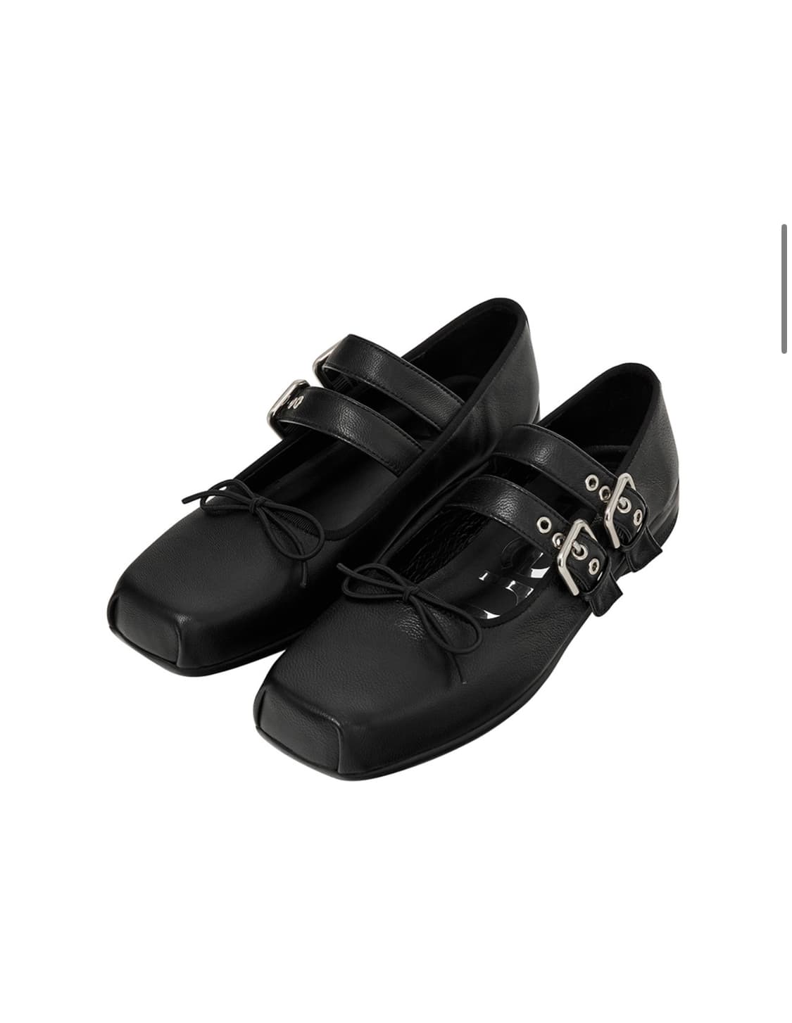 [Open YY] Buckle Ballet Flats (Black) 상품이미지1