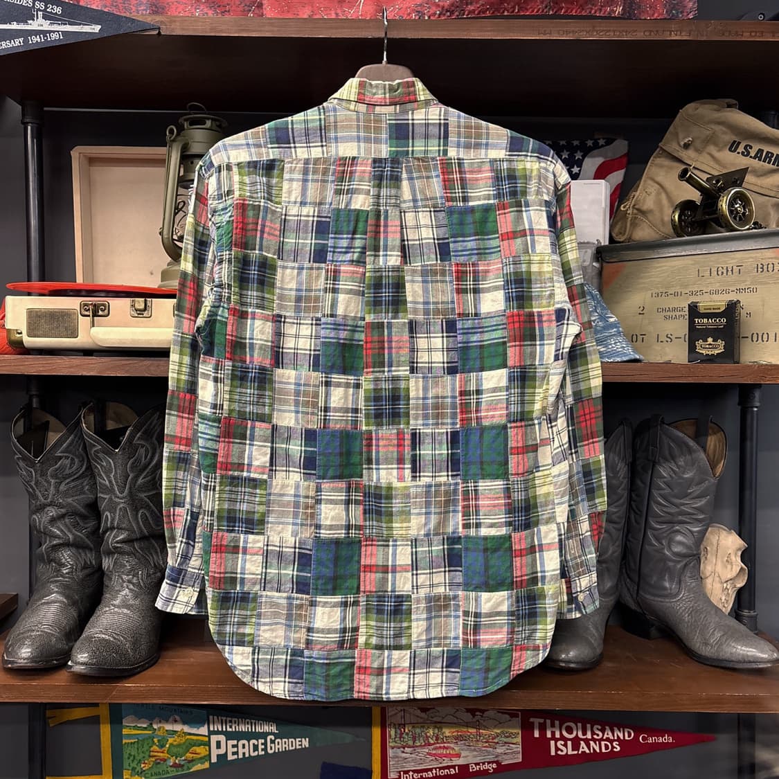 90s 폴로 랄프로렌 빈티지 마드라스 패치워크 버튼다운 셔츠 N874 상품이미지2