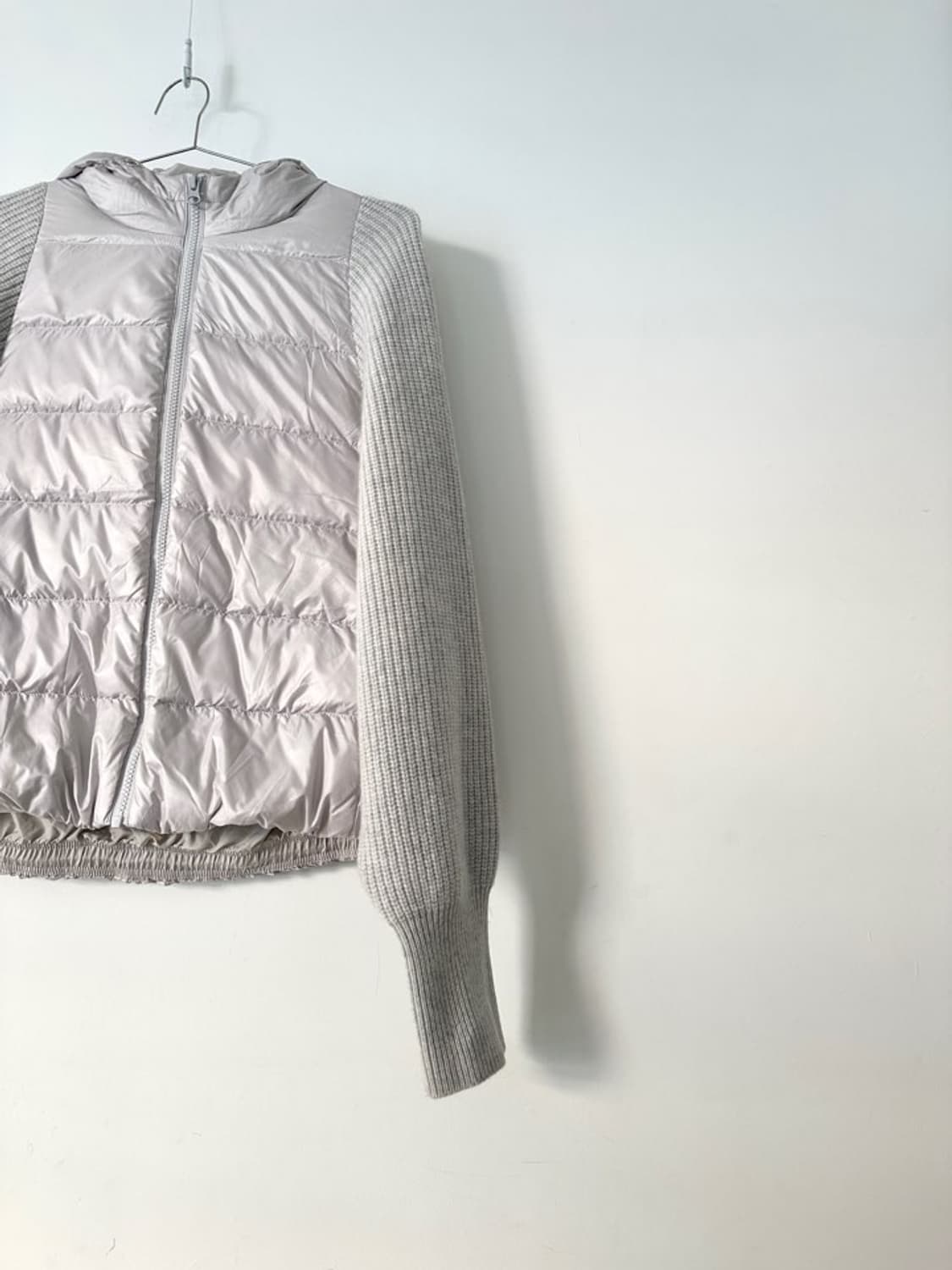 Warm hoody knit padding / light grey 상품이미지2