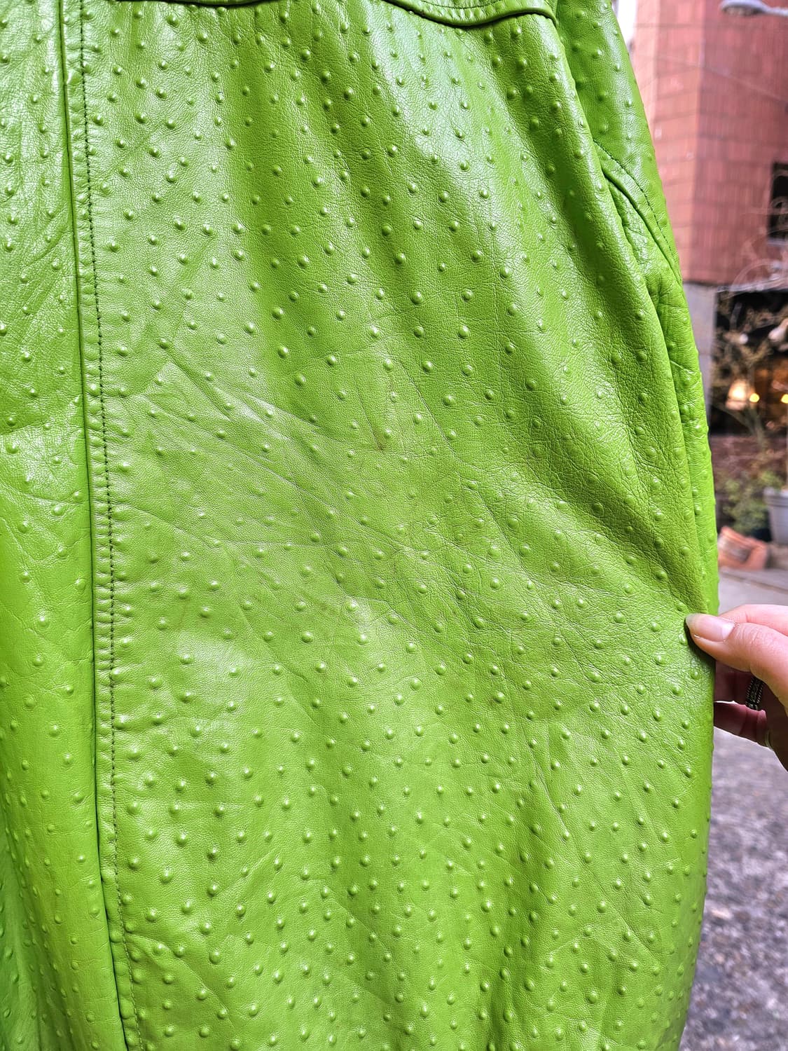 Via Blue via Couture 라임 타조st 레더 블루종 상품이미지6