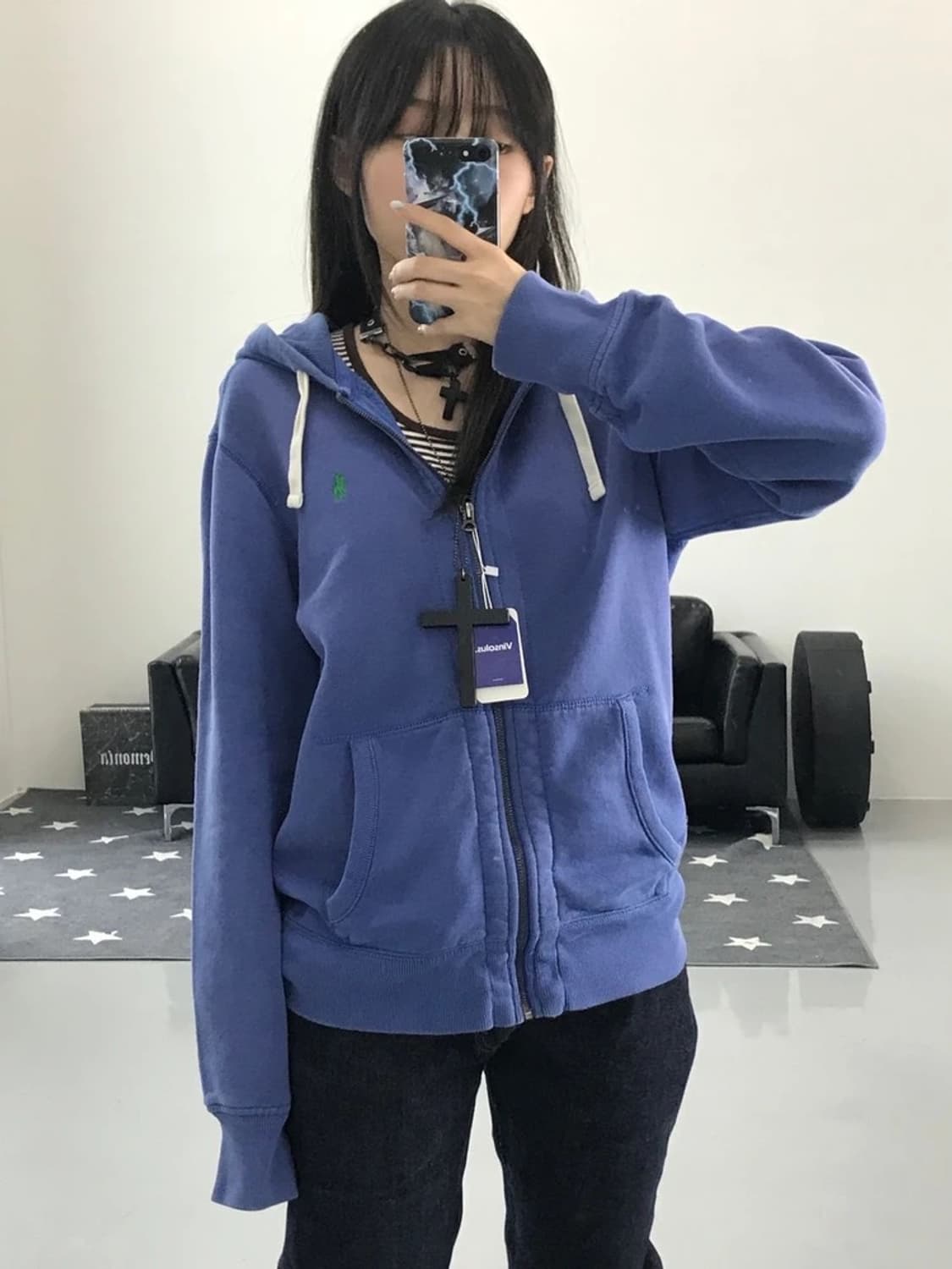 폴로랄프로렌 블루 후드집업 상품이미지1