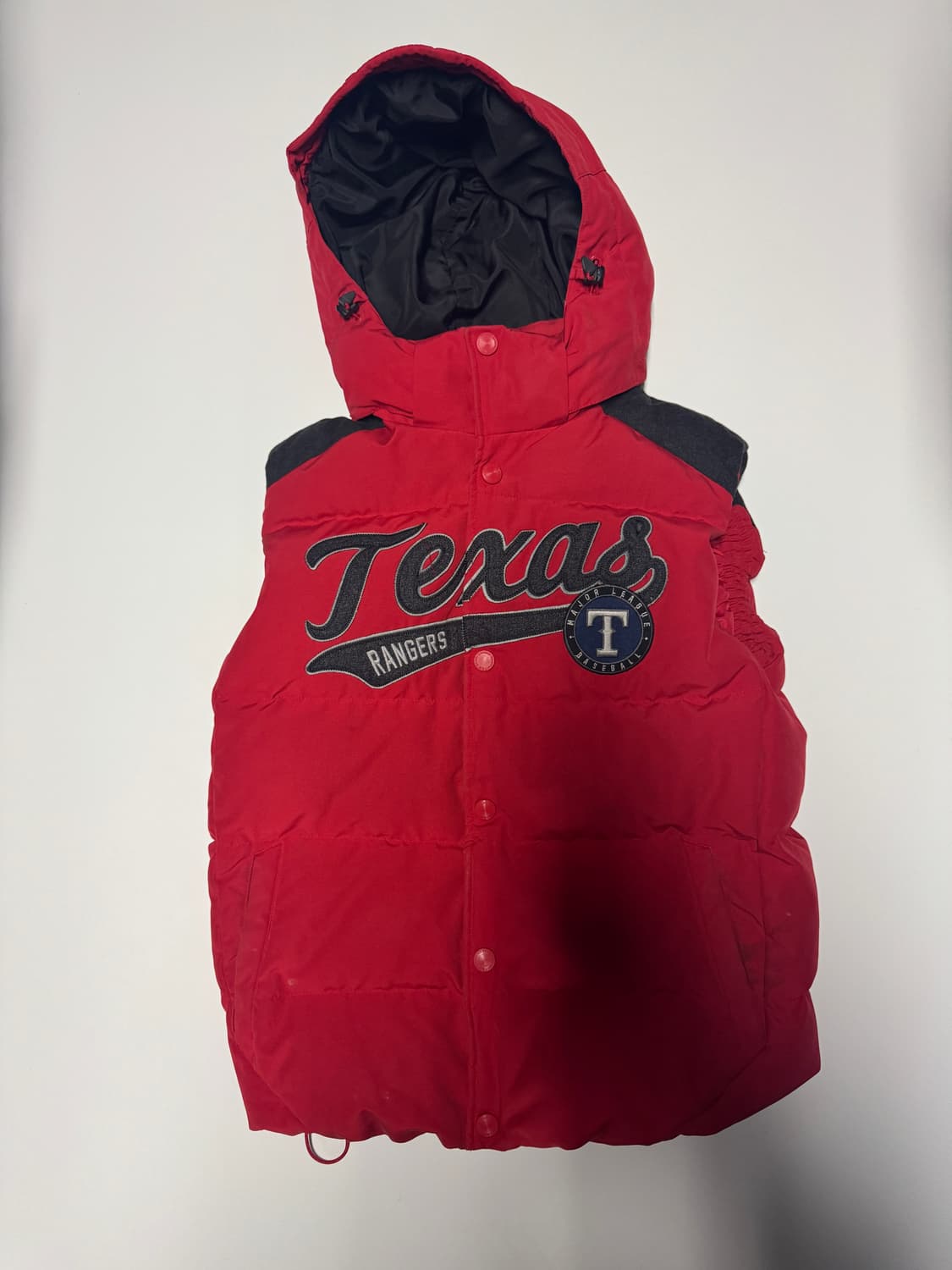 MLB 엠엘비 텍사스 덕 다운 패딩 후드 조끼 L 레드 상품이미지1