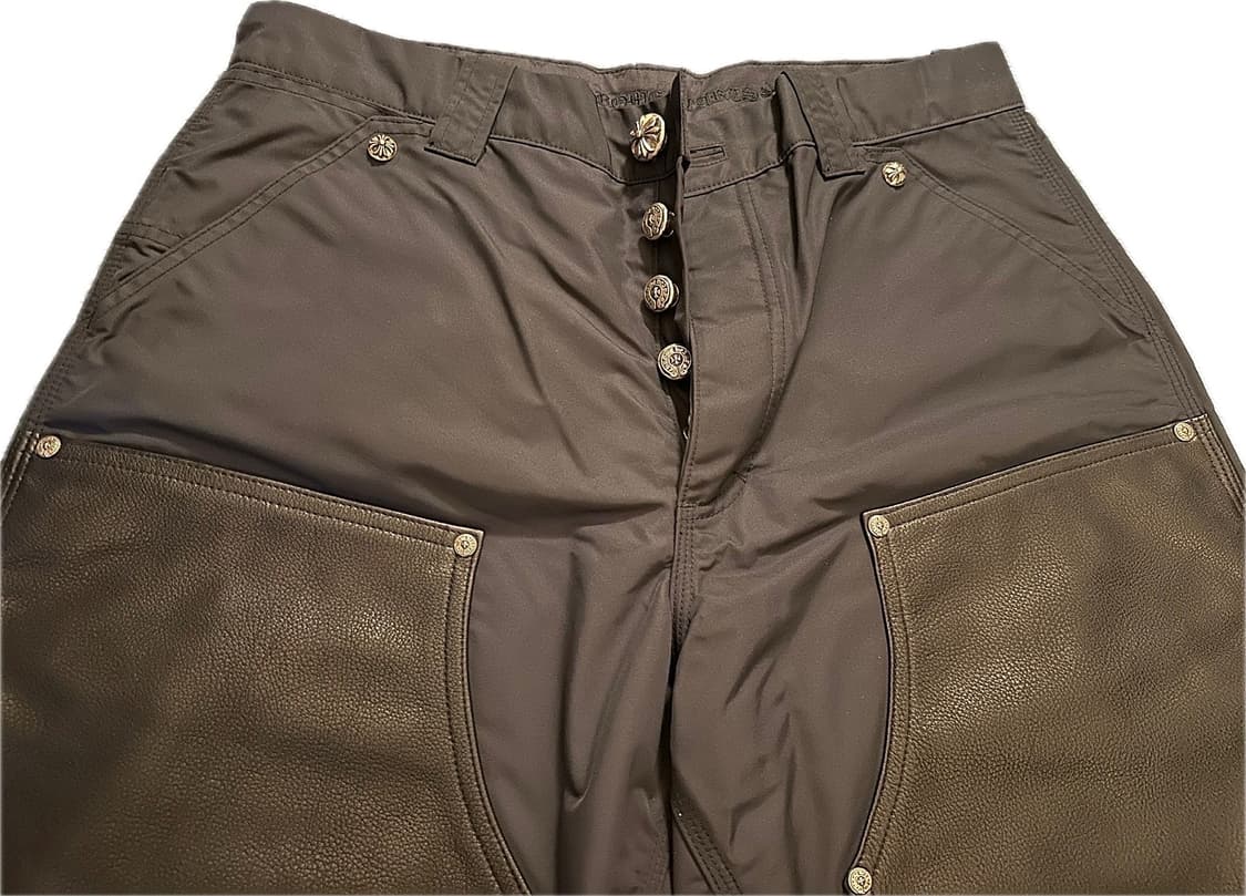 (새상품)크롬하츠 레더 패치 나일론 카펜터 팬츠 브라운 상품이미지3