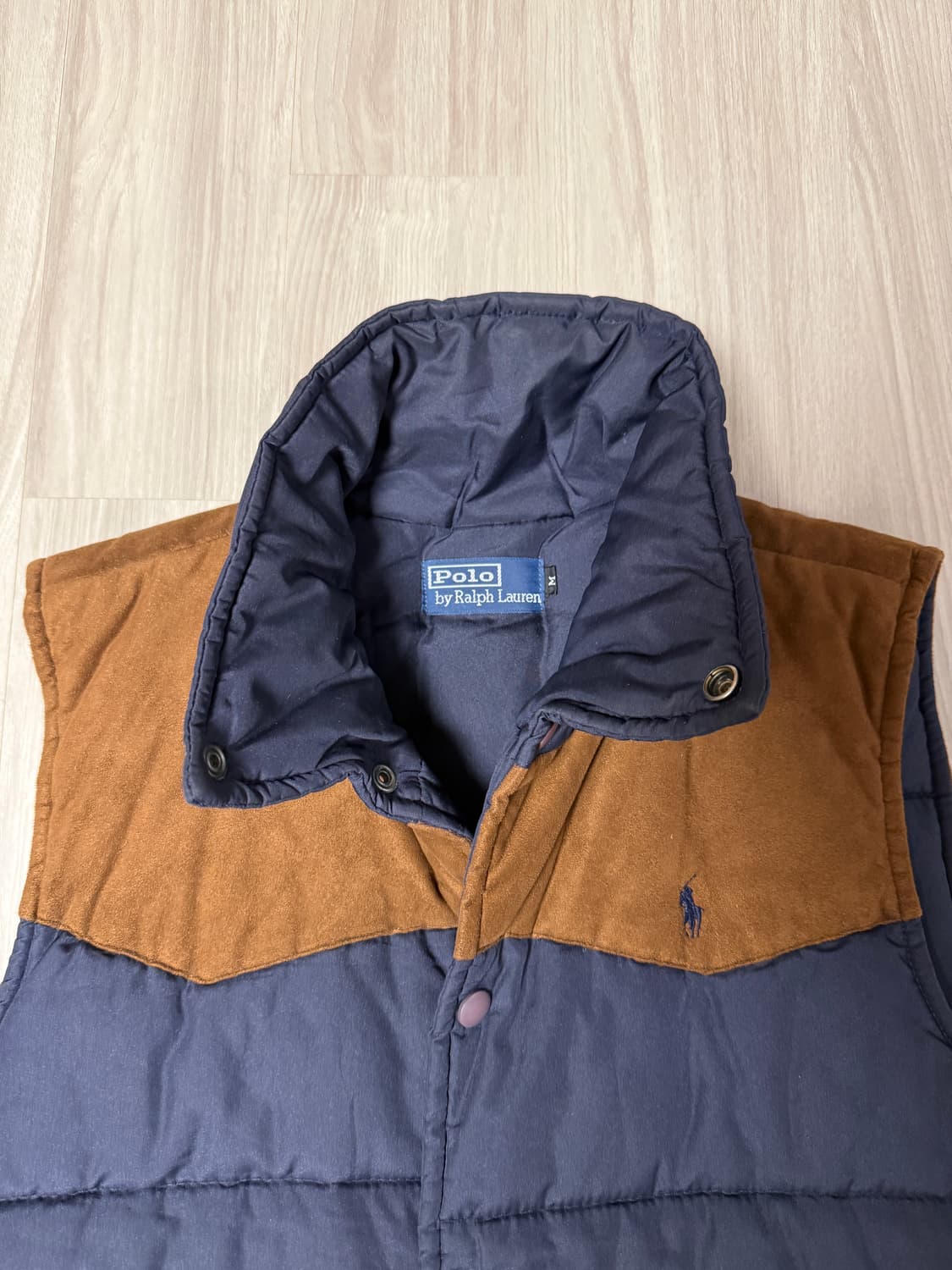 정품 폴로 랄프로렌 스웨이드 패딩 베스트 웨스턴 스타일 상품이미지2