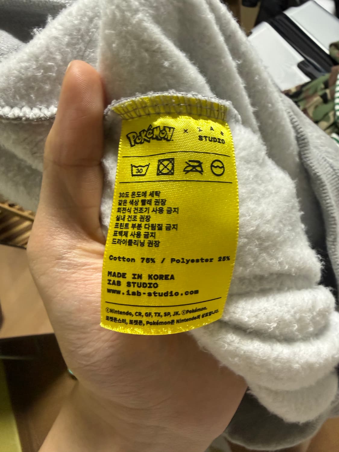 아이앱 스튜디오 x 포켓몬 안농 후드 그레이 [L] 상품이미지4