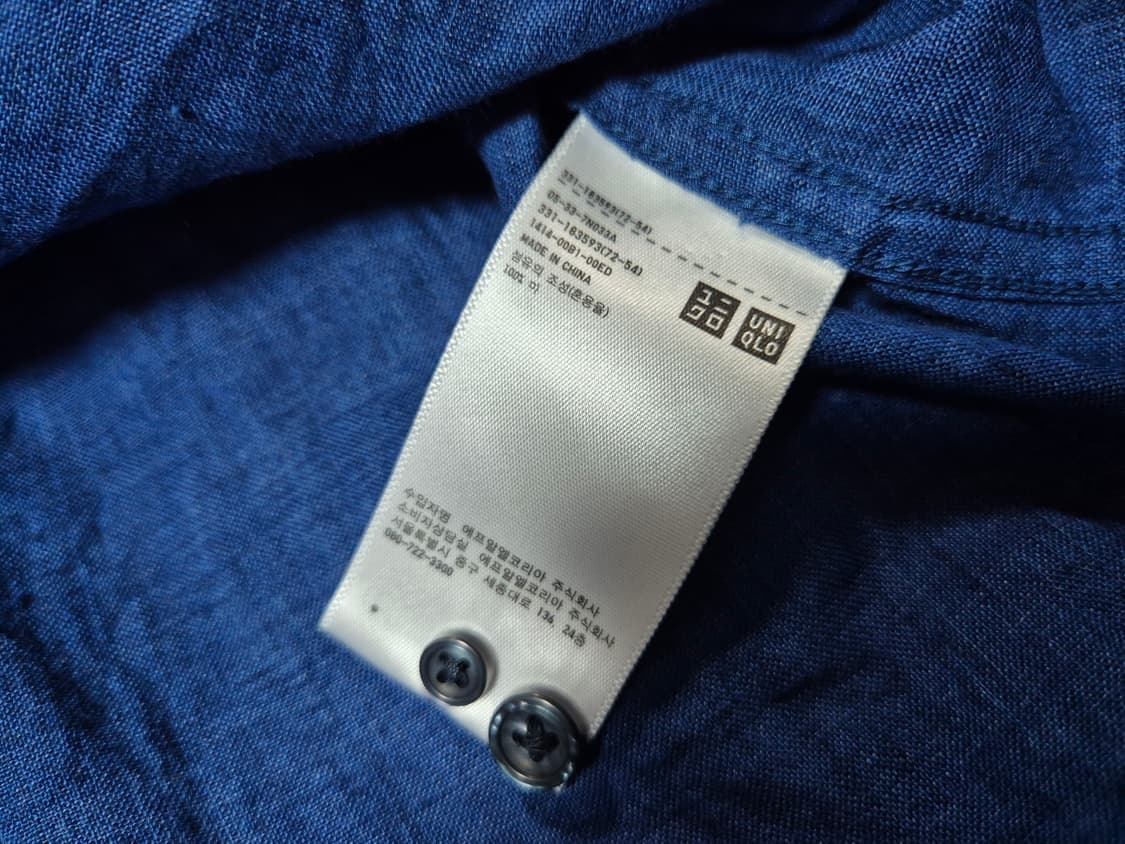 유니클로 남성 린넨 셔츠 L 상품이미지7