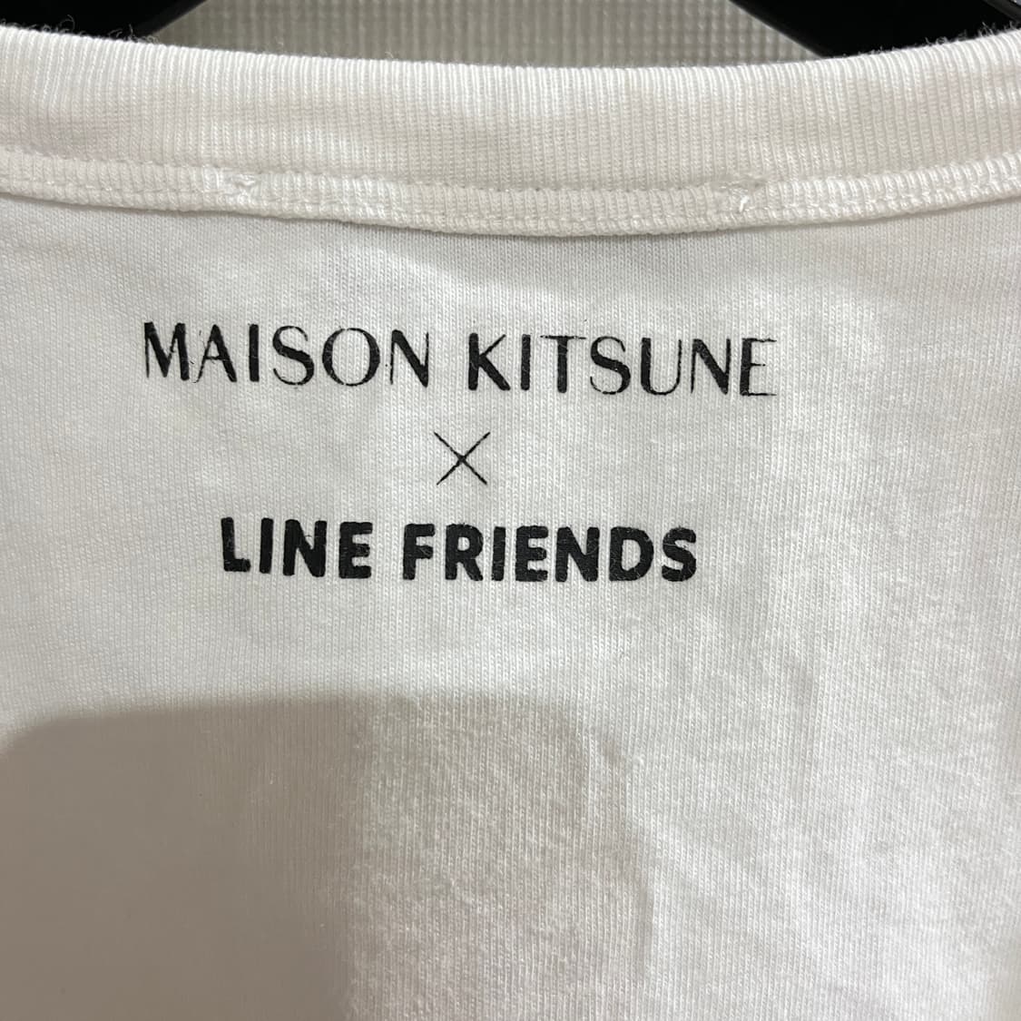 (XXL) 메종키츠네 X 라인프렌즈 콜라보 반팔 티셔츠 화이트 상품이미지4