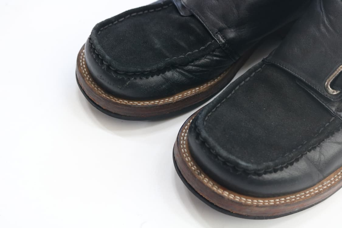 훕데두 빈티지 레더 콤비 3스트랩 벨크로 부츠 상품이미지4