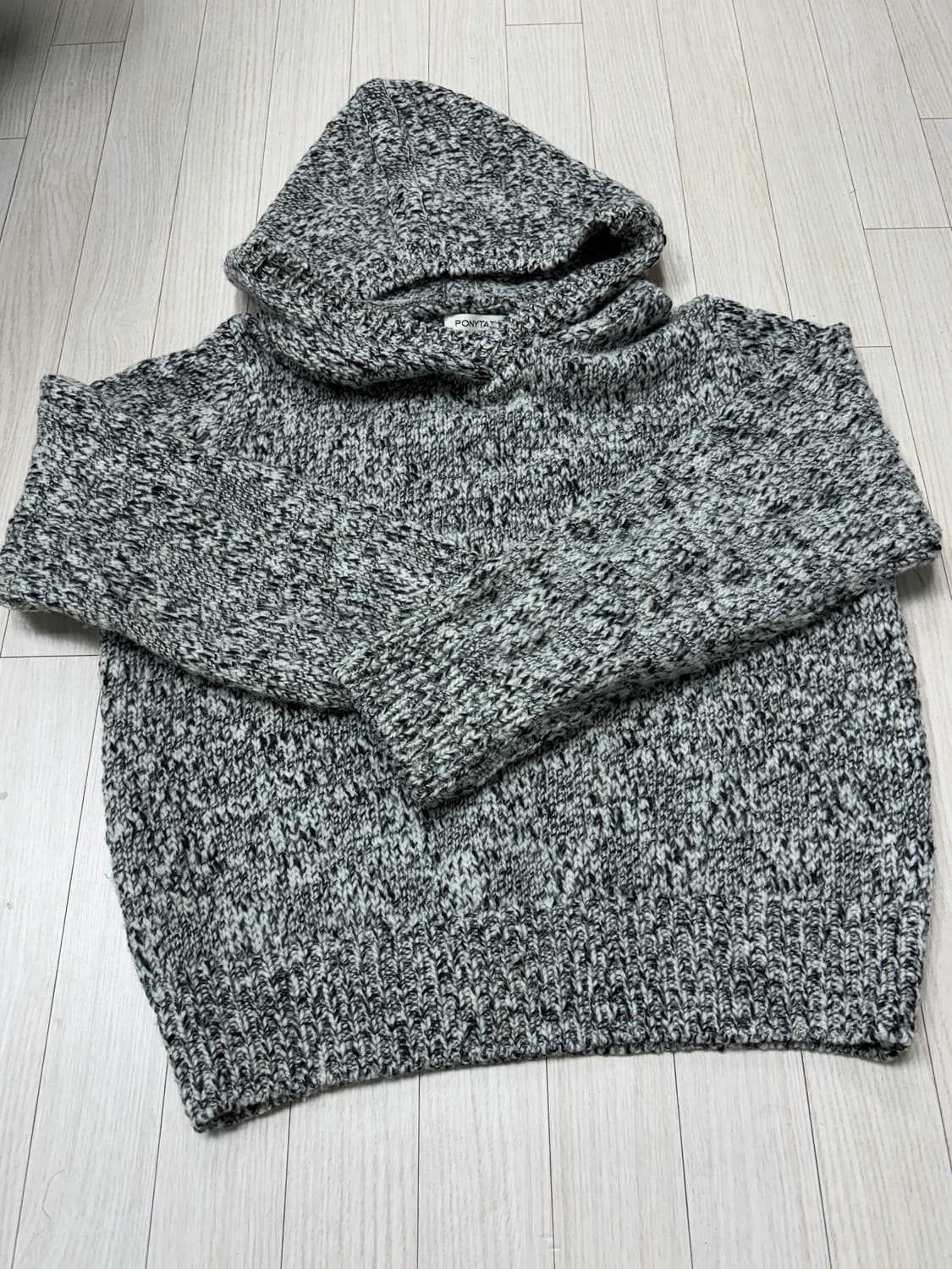 포니테일 후드 니트 스웨터 상품이미지3