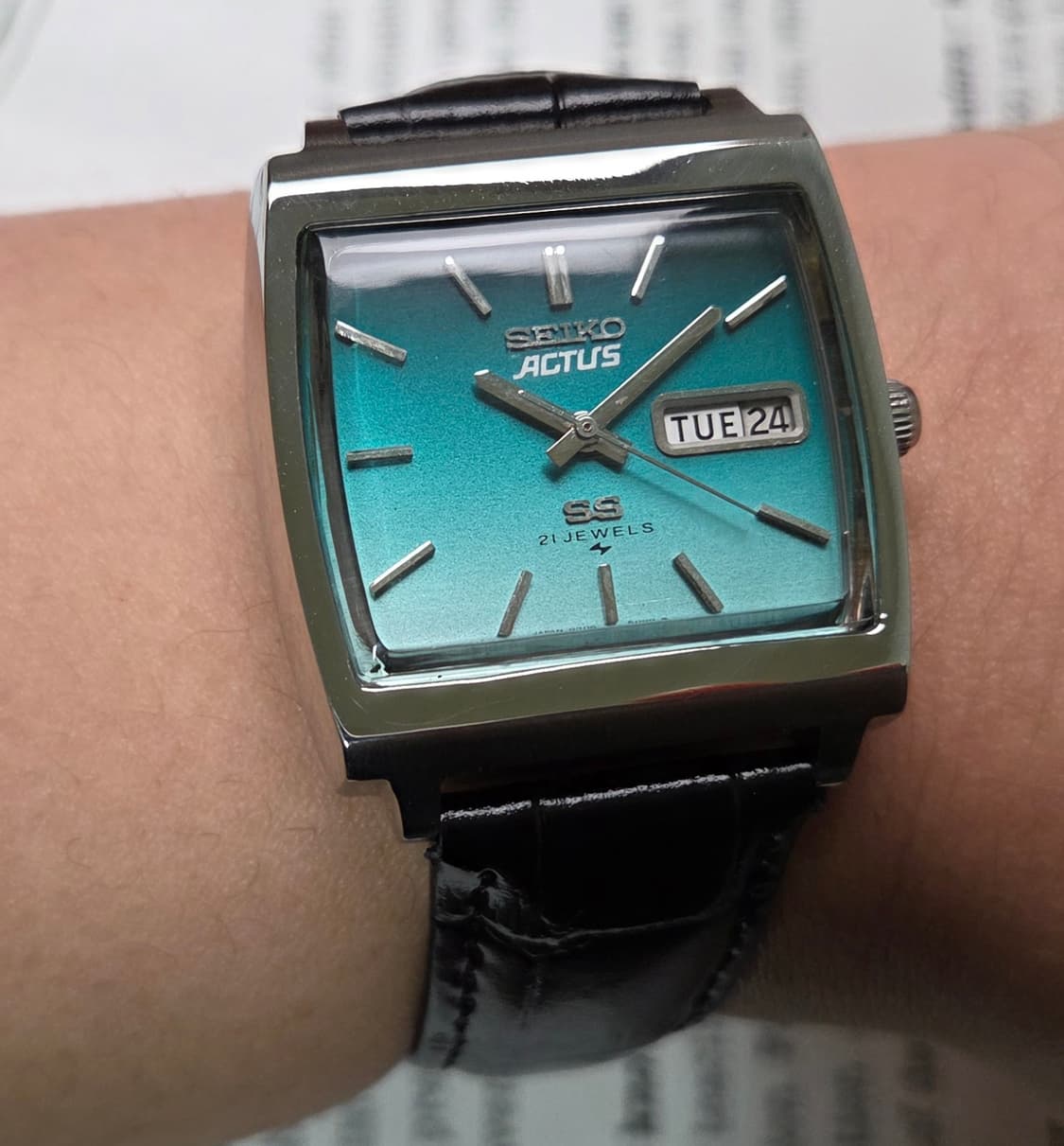 빈티지 세이코 액투스 SS 테레비 청록투톤 데이데이트 오토매틱
 상품이미지9