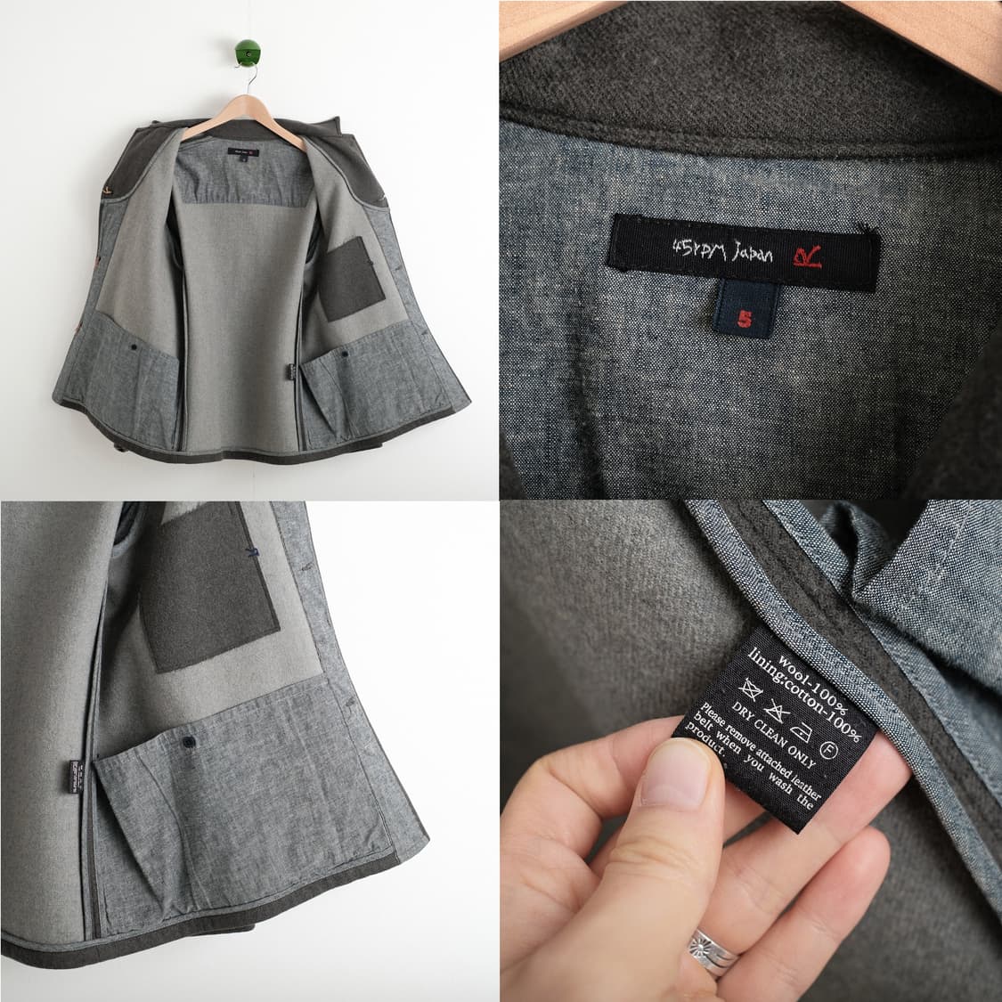 45rpm 레더 버튼 울 자켓 5(105)사이즈 상품이미지10