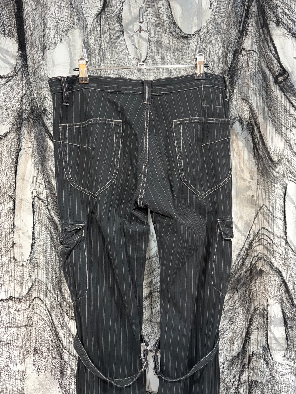 Y2K punk Stripe eyelet cargo pants 상품이미지7