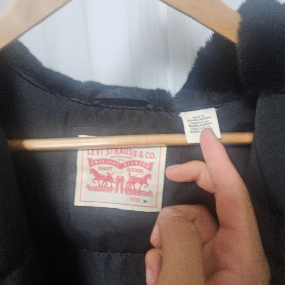 리바이스 후드 퍼 패딩M 상품이미지4