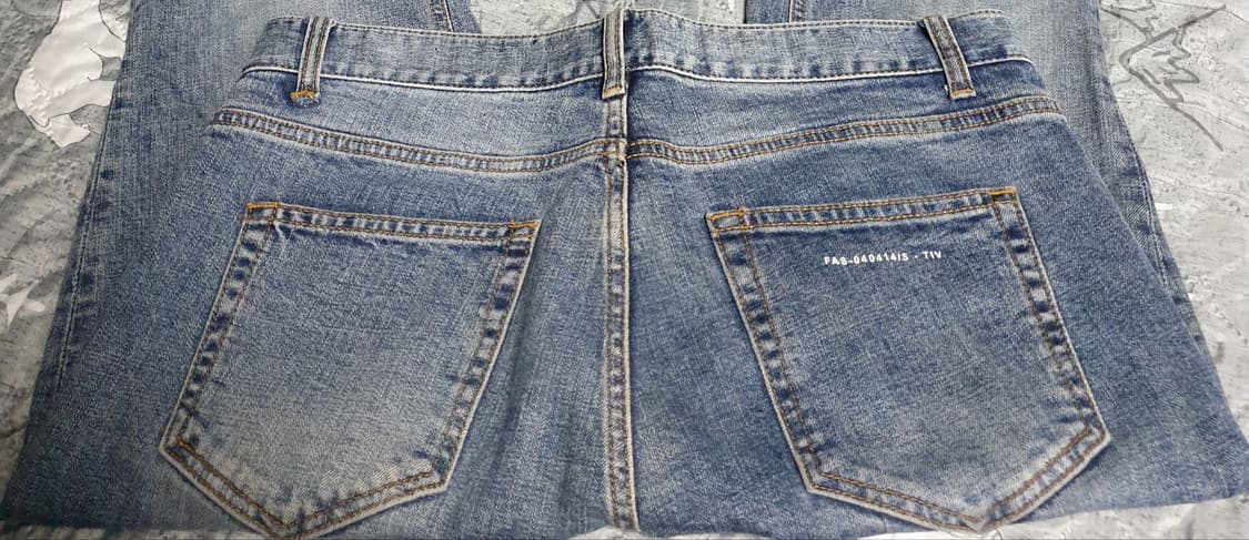 페이탈리즘 그레이쉬 블루 크롭 컷팅 데님팬츠 (34) 상품이미지3