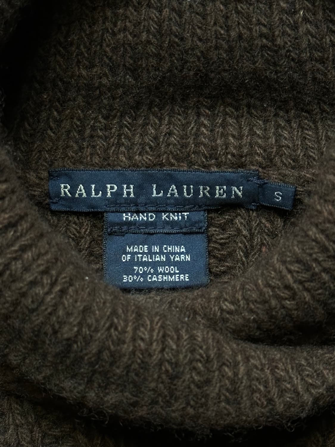 랄프로렌 여성 브라운 캐시미어 터틀넥 숏 니트 S 상품이미지2